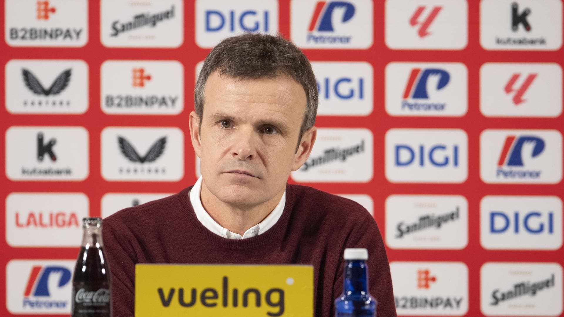 Uriarte, en una comparecencia en San Mamés el pasado febrero.