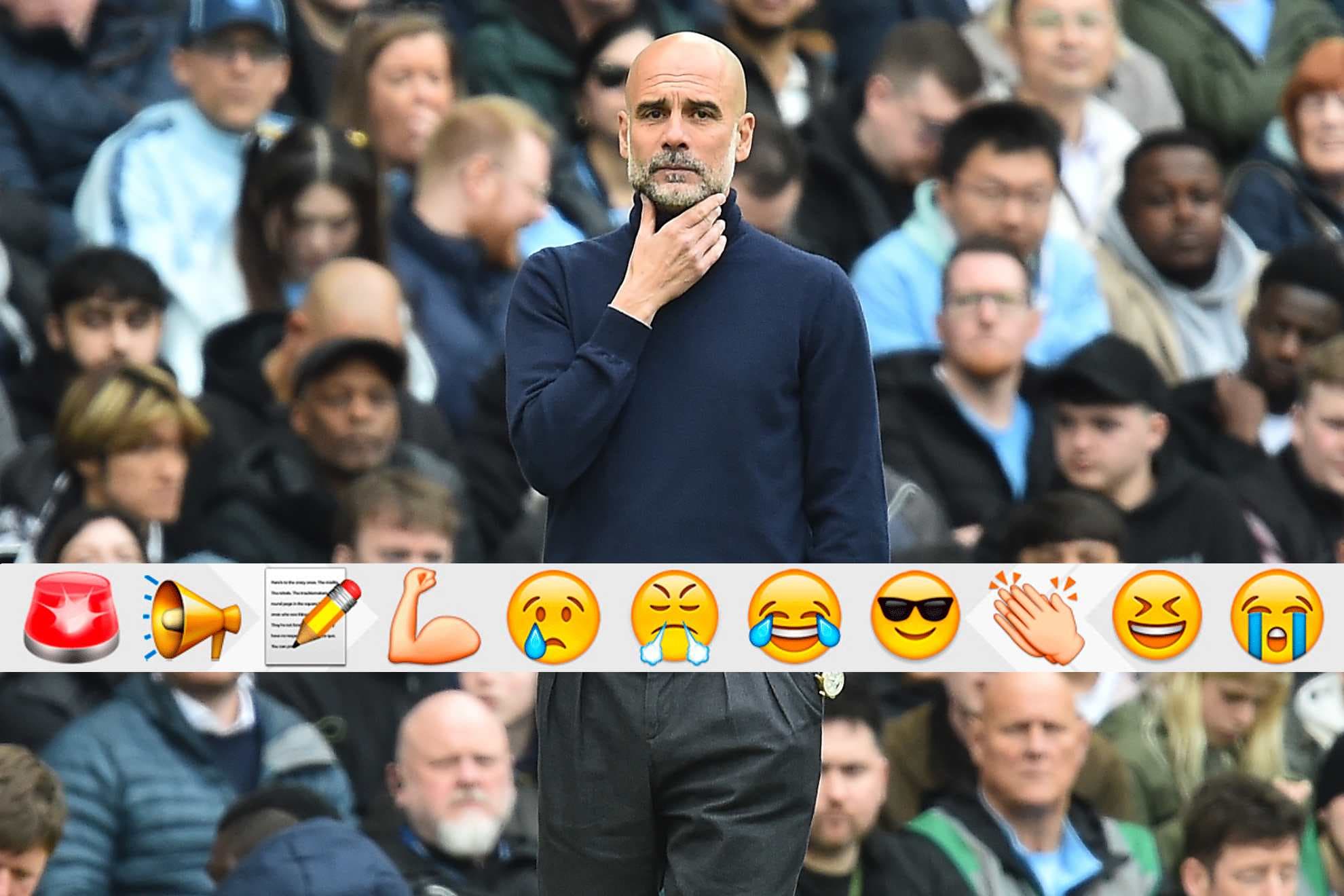 Pep Guardiola, durante el partido ante el Arsenal