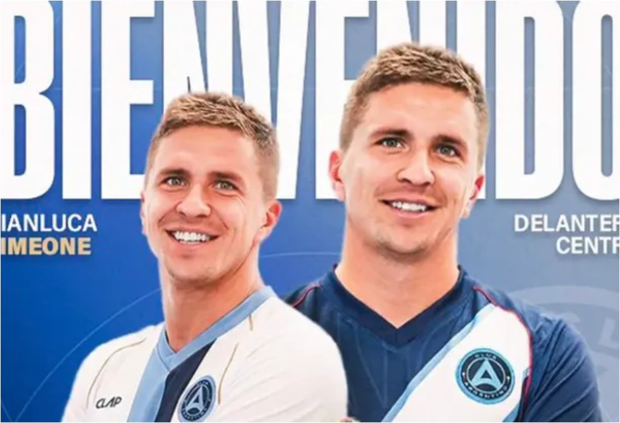 Imagen de presentación de Simeone como nuevo jugador del Club Argentino de Madrid.