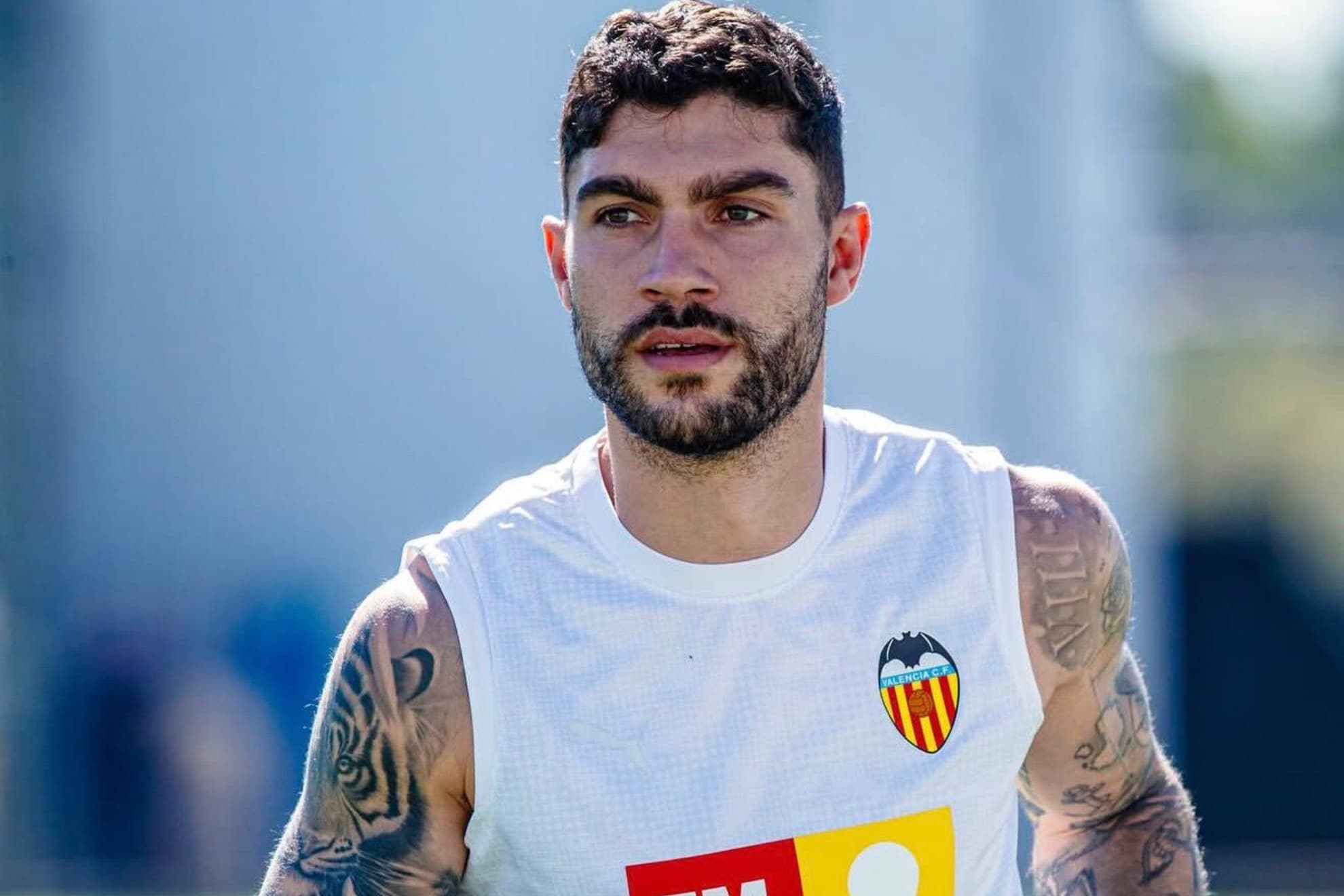 Unai Núñez durante el entrenamiento de ayer.