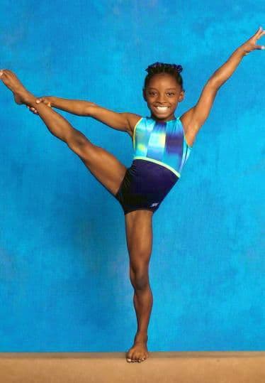 Foto mostrada a Simone Biles, cuando apenas era una niña