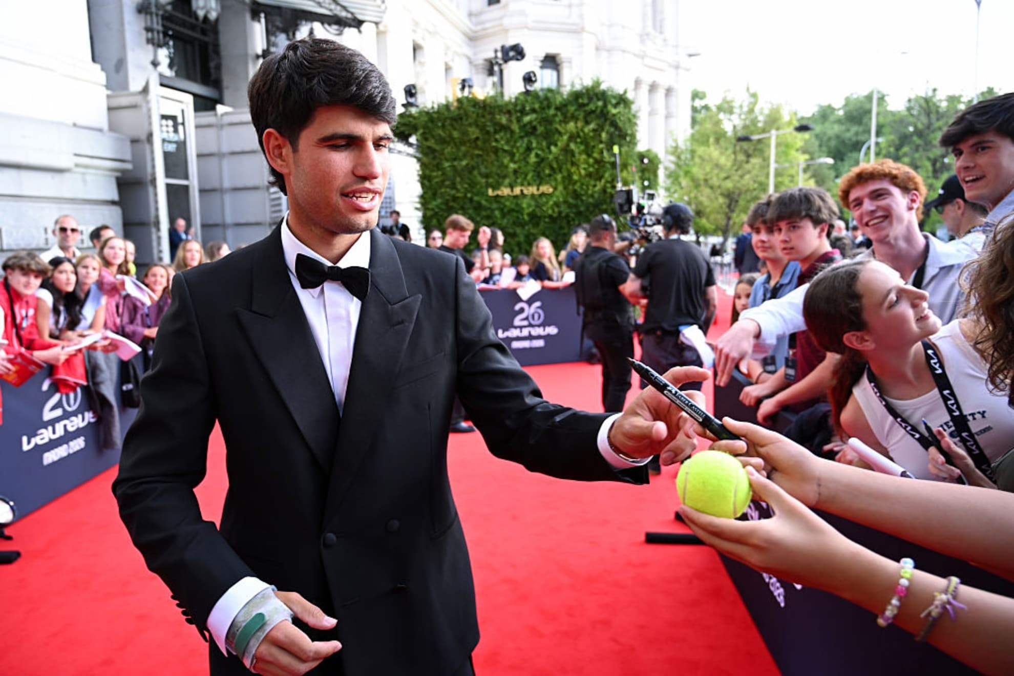 Alcaraz, con la férula.