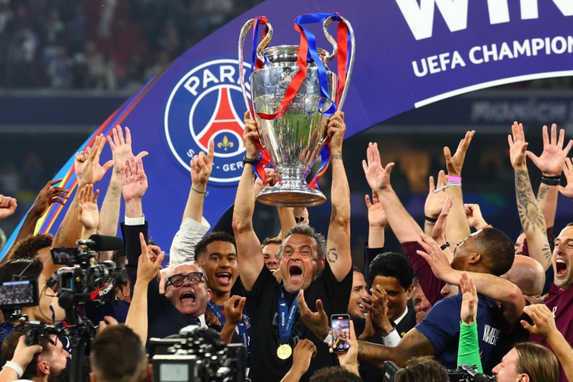 El PSG, con Luis Enrique, al ganar la Champions.