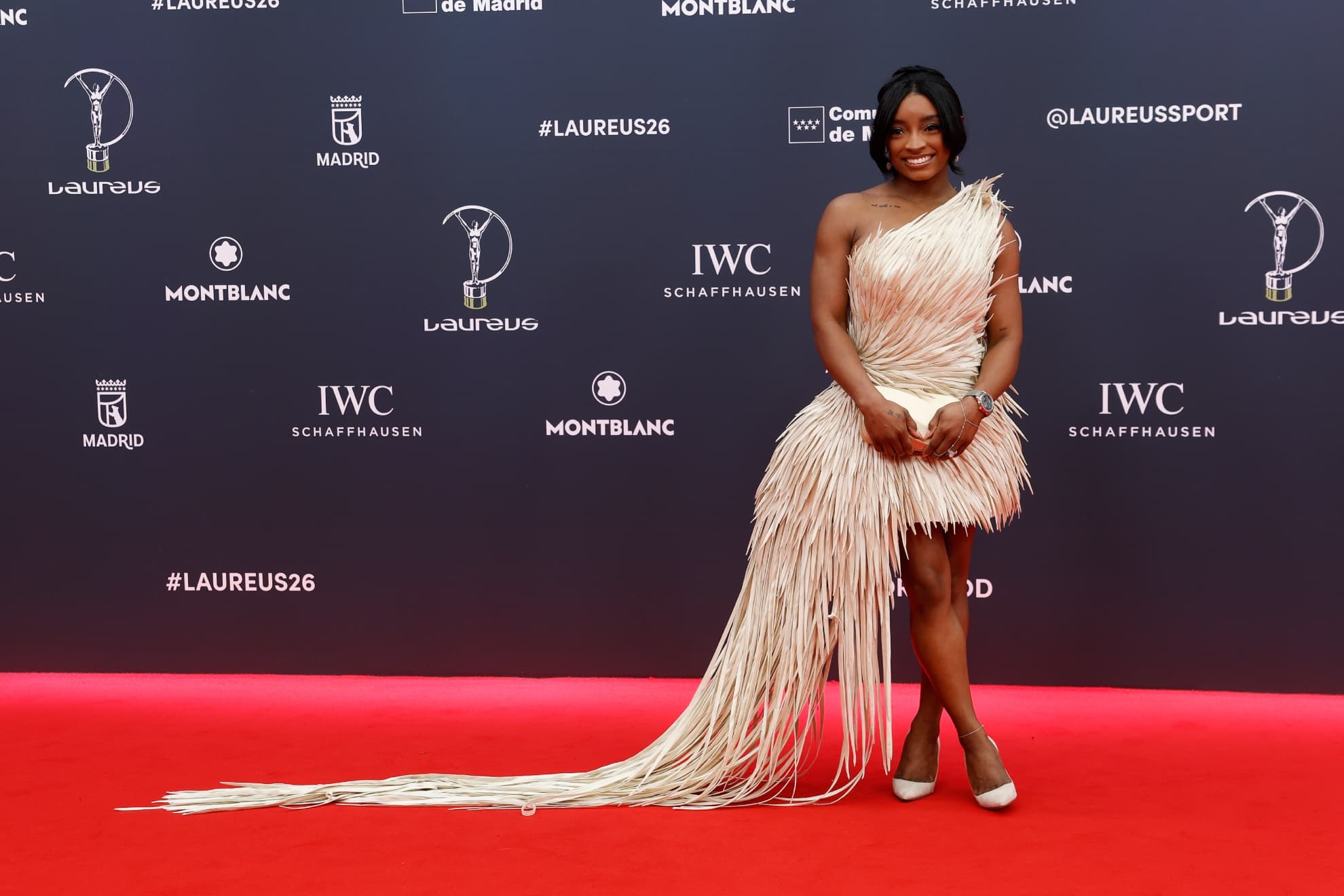 Biles asistió a la Gala en el Palacio de Cibeles.