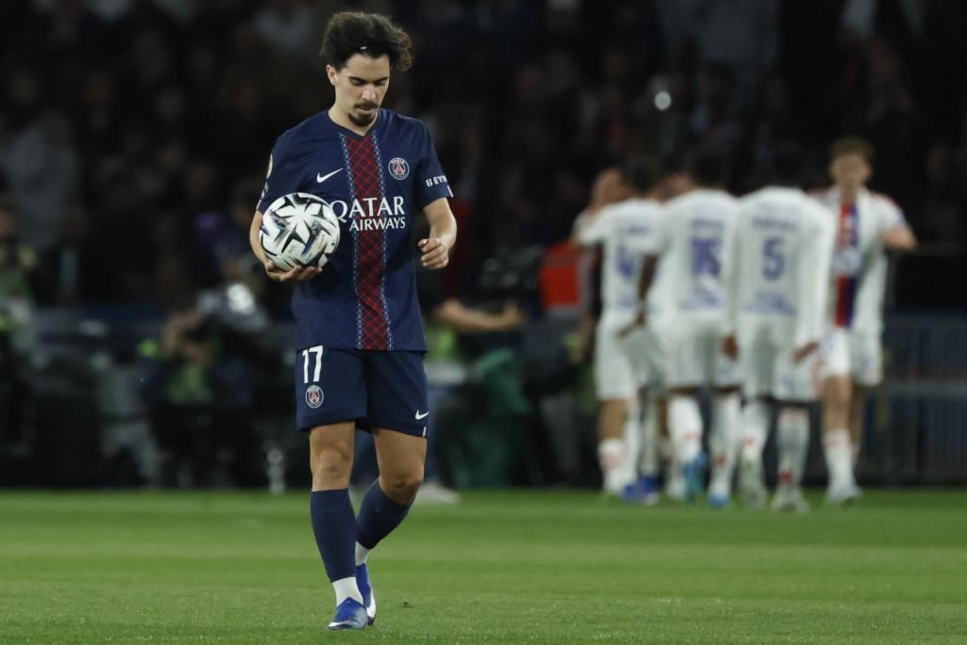Vitinha, en el partido contra el Olympique de Lyon.
