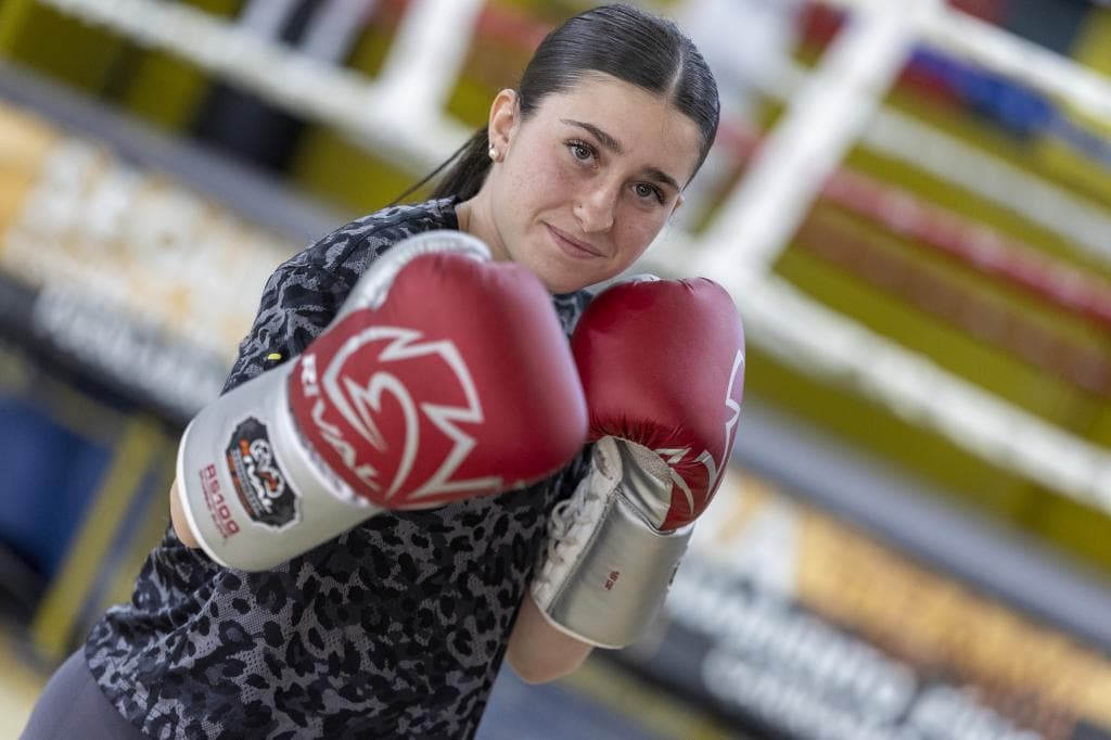 Cintia Sánchez en la escuela 'Segundos fuera'.