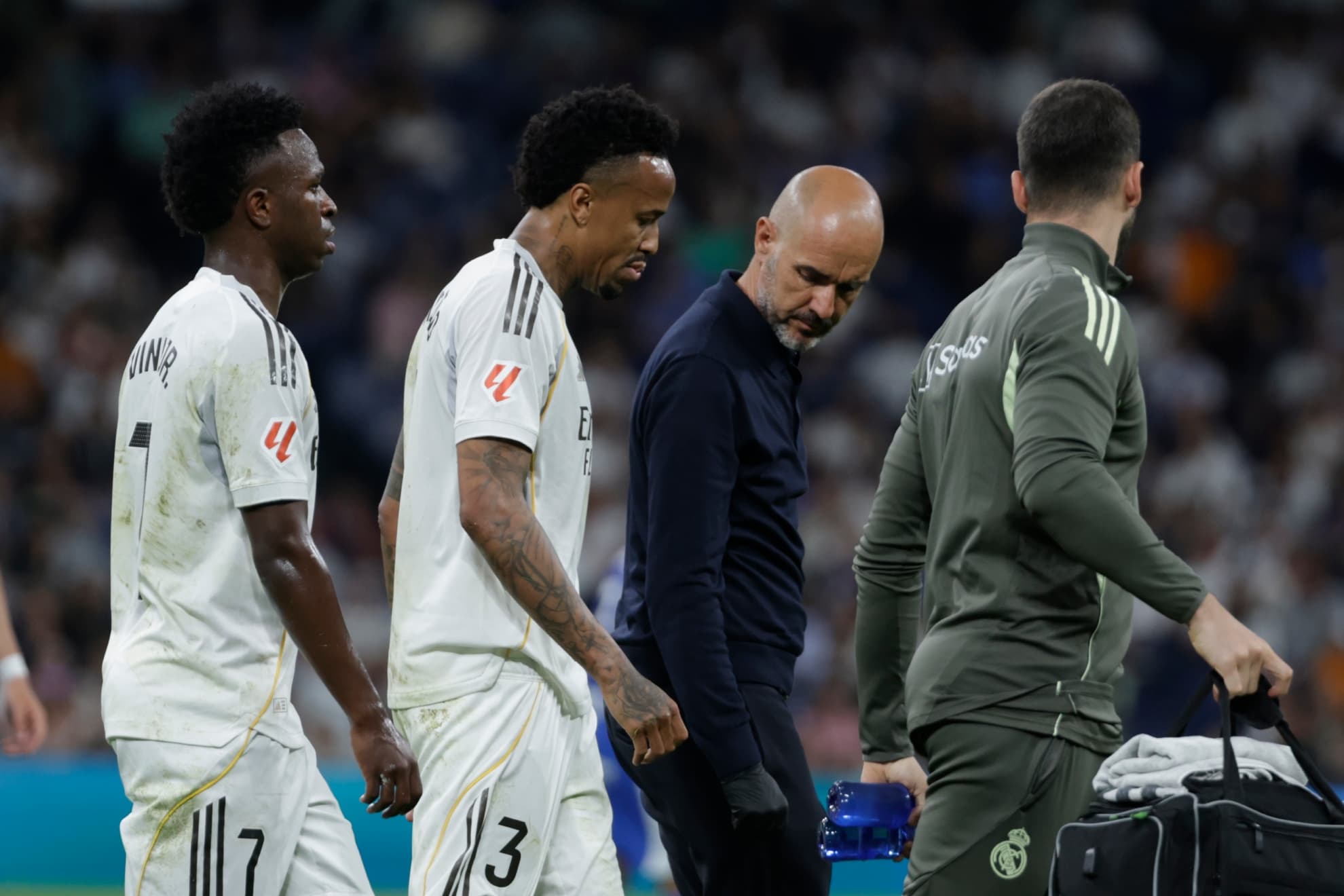 Militao, tras retirarse lesionado.