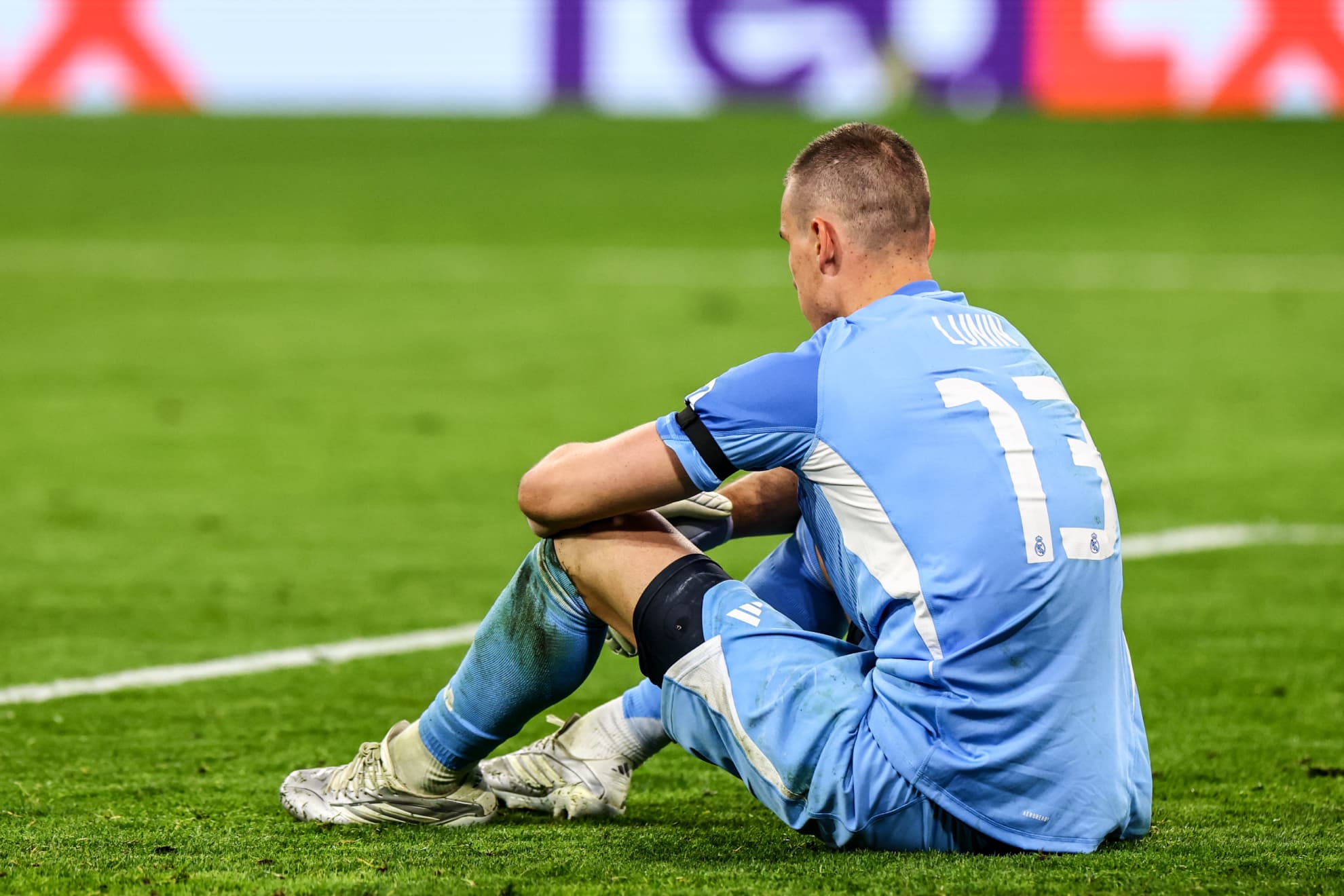 Lunin, después del gol que tumbaba al Madrid en el Allianz.