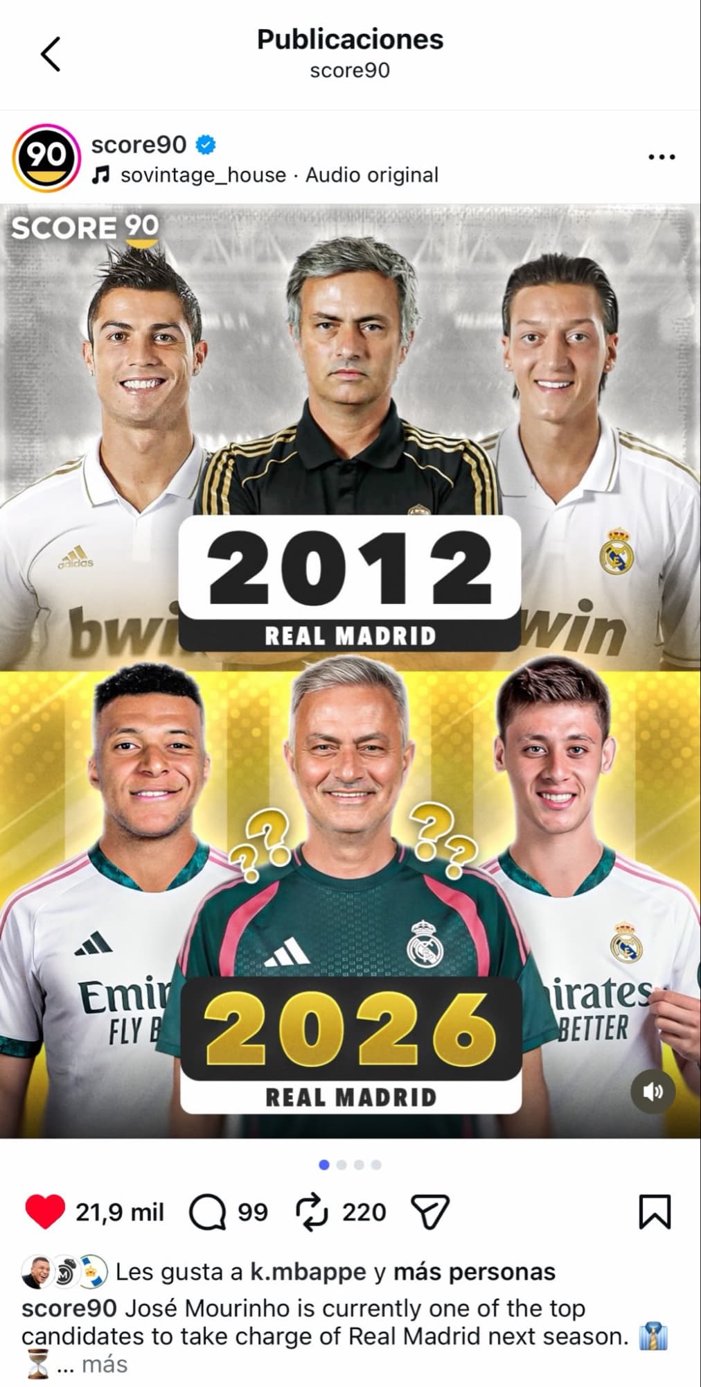 La publicación a la que Mbappé a dado 'me gusta'