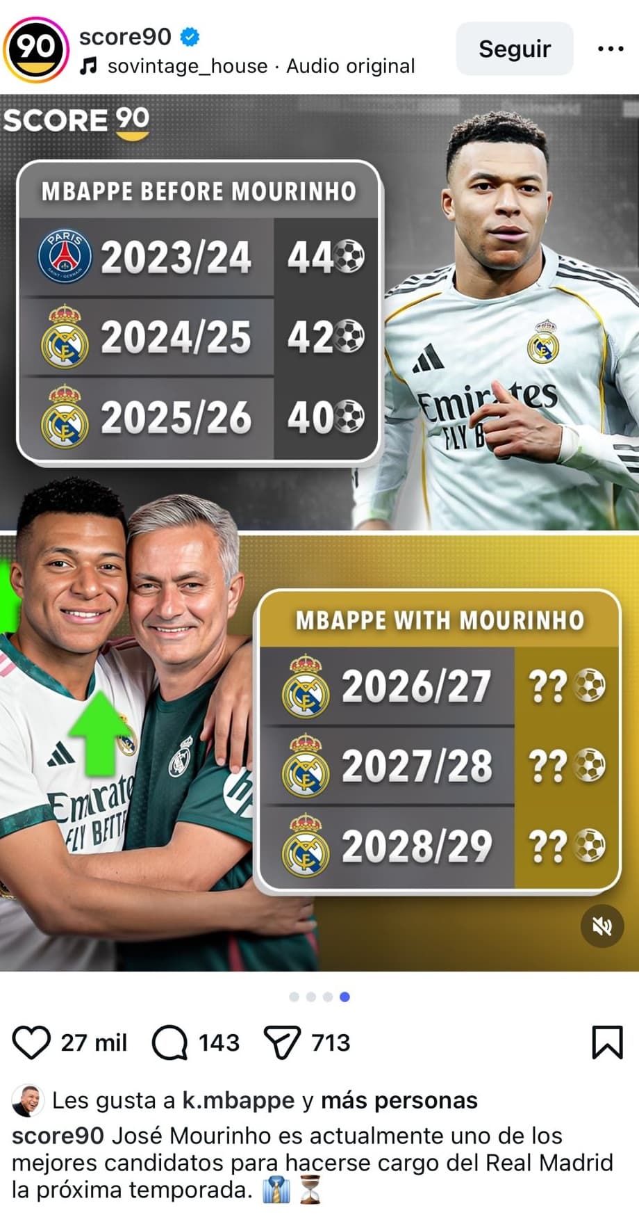 La publicación a la que Mbappé a dado 'me gusta'