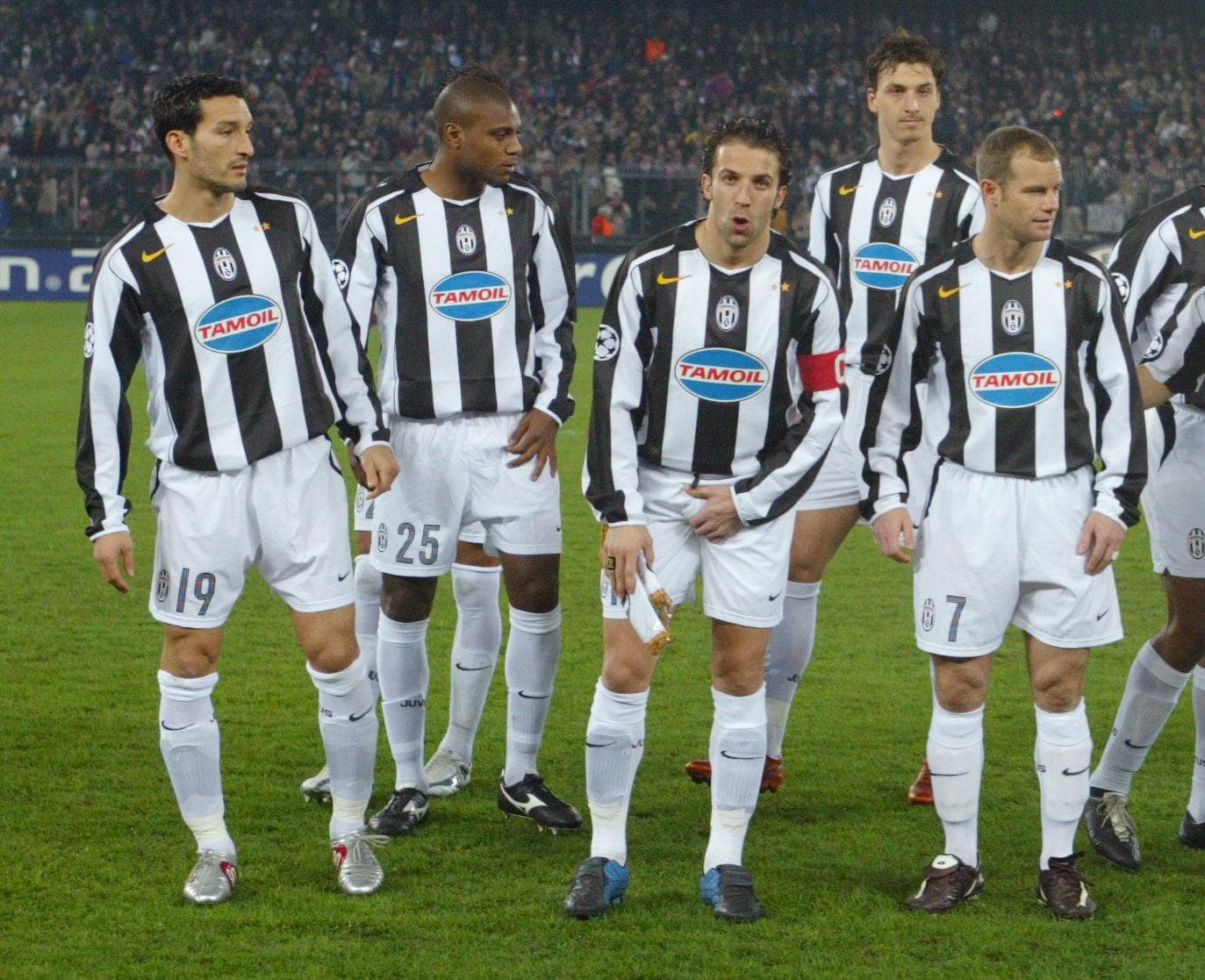 Zambrotta, Zalayeta, Del Piero, Ibrahimovic, Pessotto en la temporada 2005-06