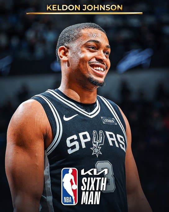 Keldon Johnson gana el premio al Mejor Sexto Hombre de la NBA