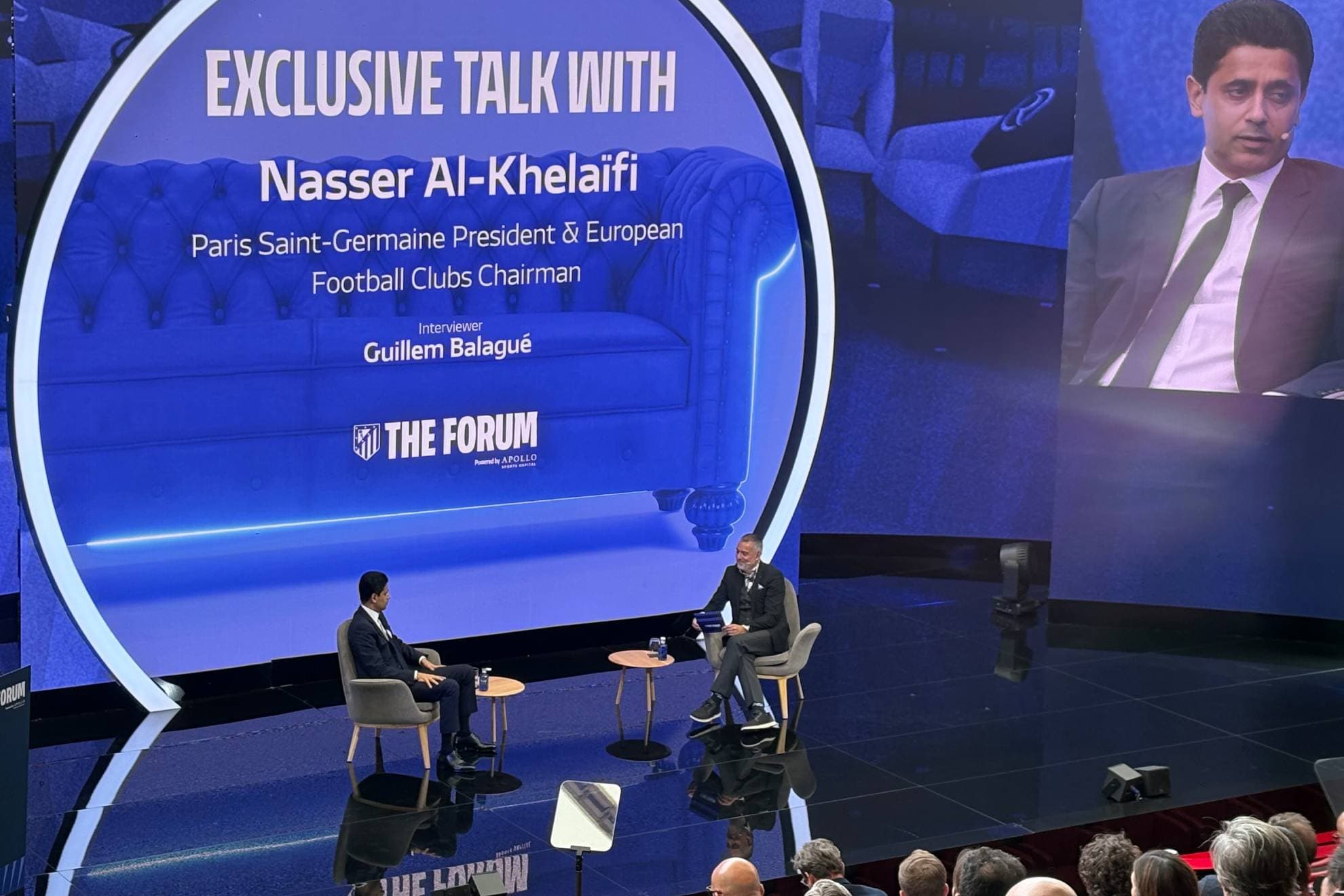 Nasser al Khelaifi, durante su charla en The Forum.