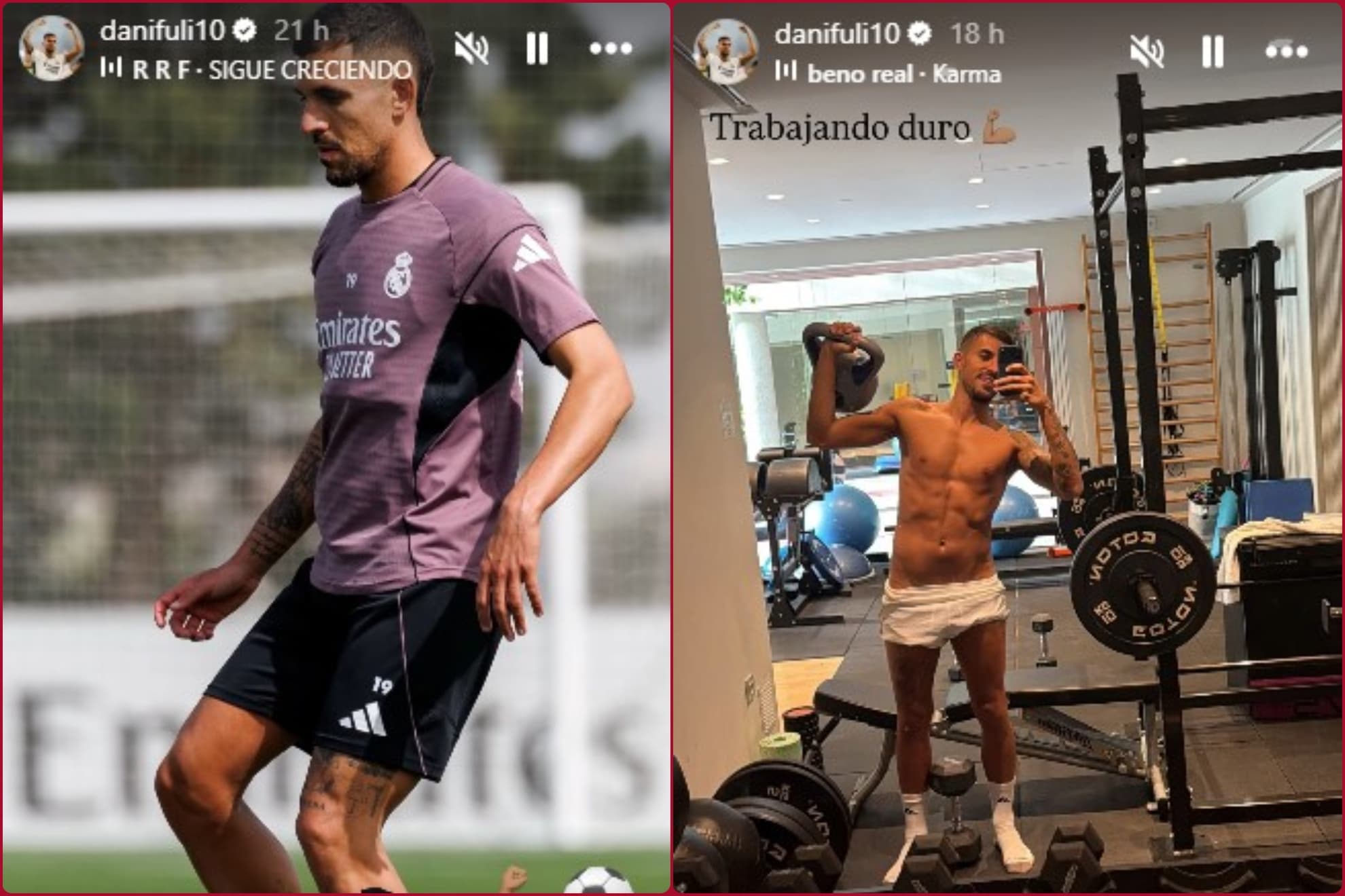 Las historias de Ceballos en Instagram horas antes de la convocatoria.