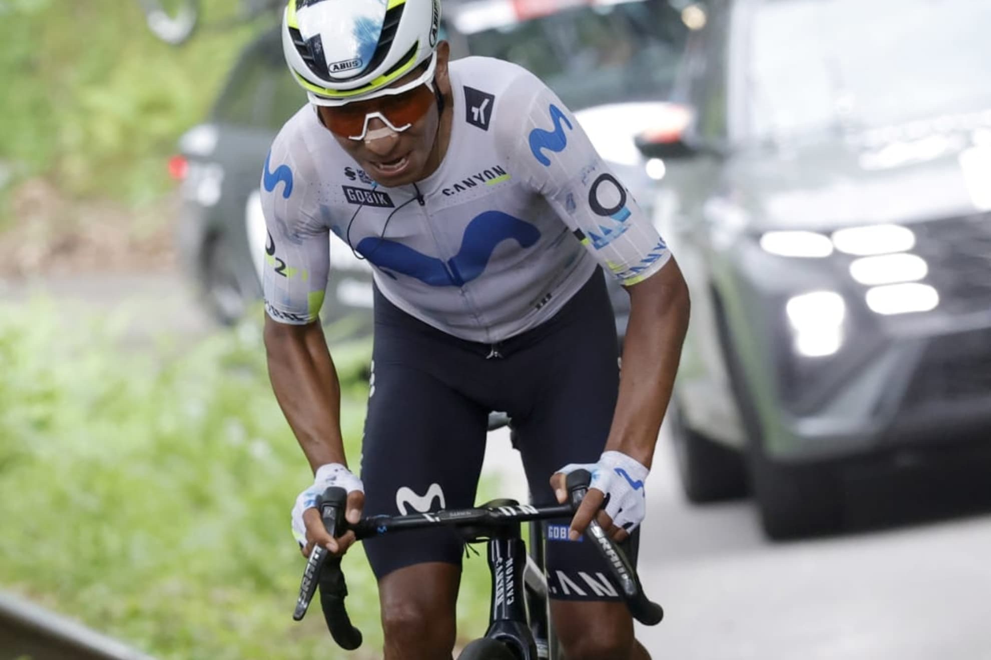 Nairo Quintana, en Asturias.