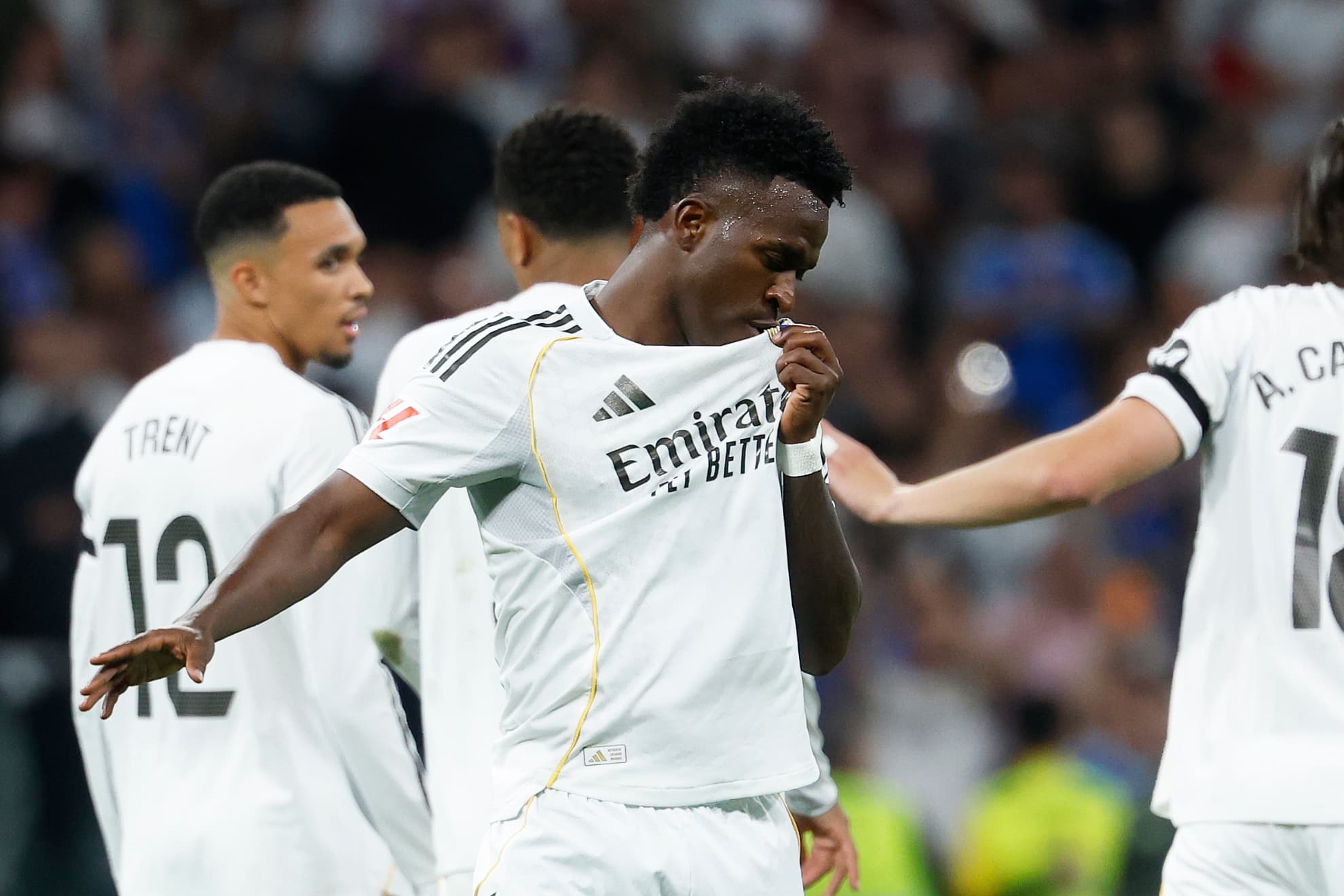 Vinicius celebrando un gol ante el Alavés.