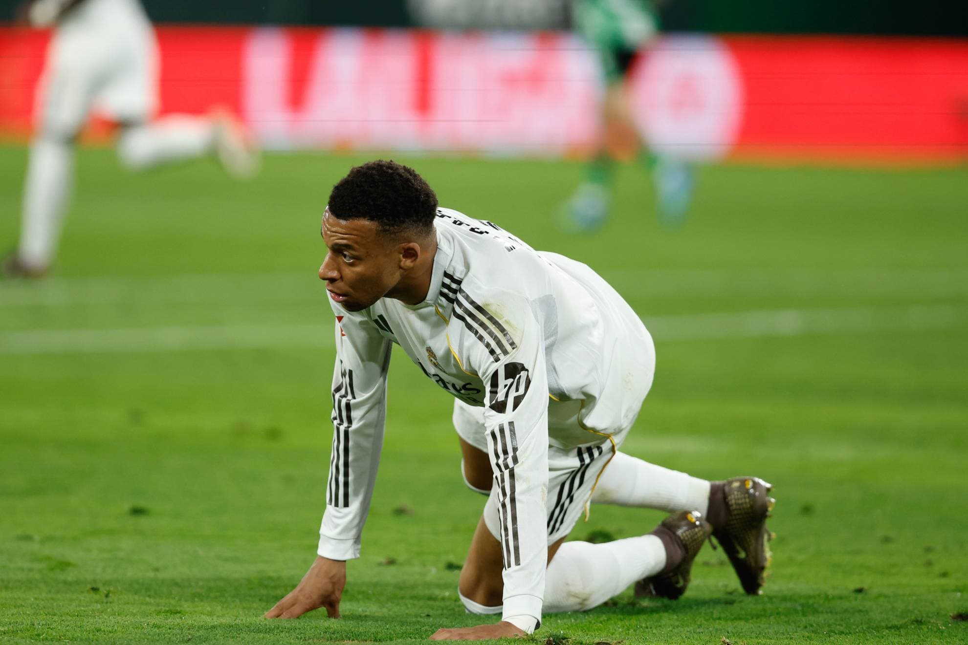 Mbappé durante el partido en La Cartuja.