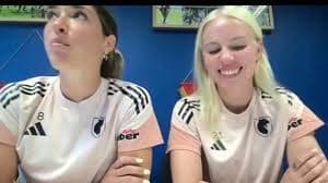 Korbin Shrader y Sofie Svava donde la llamada con medios internacionales