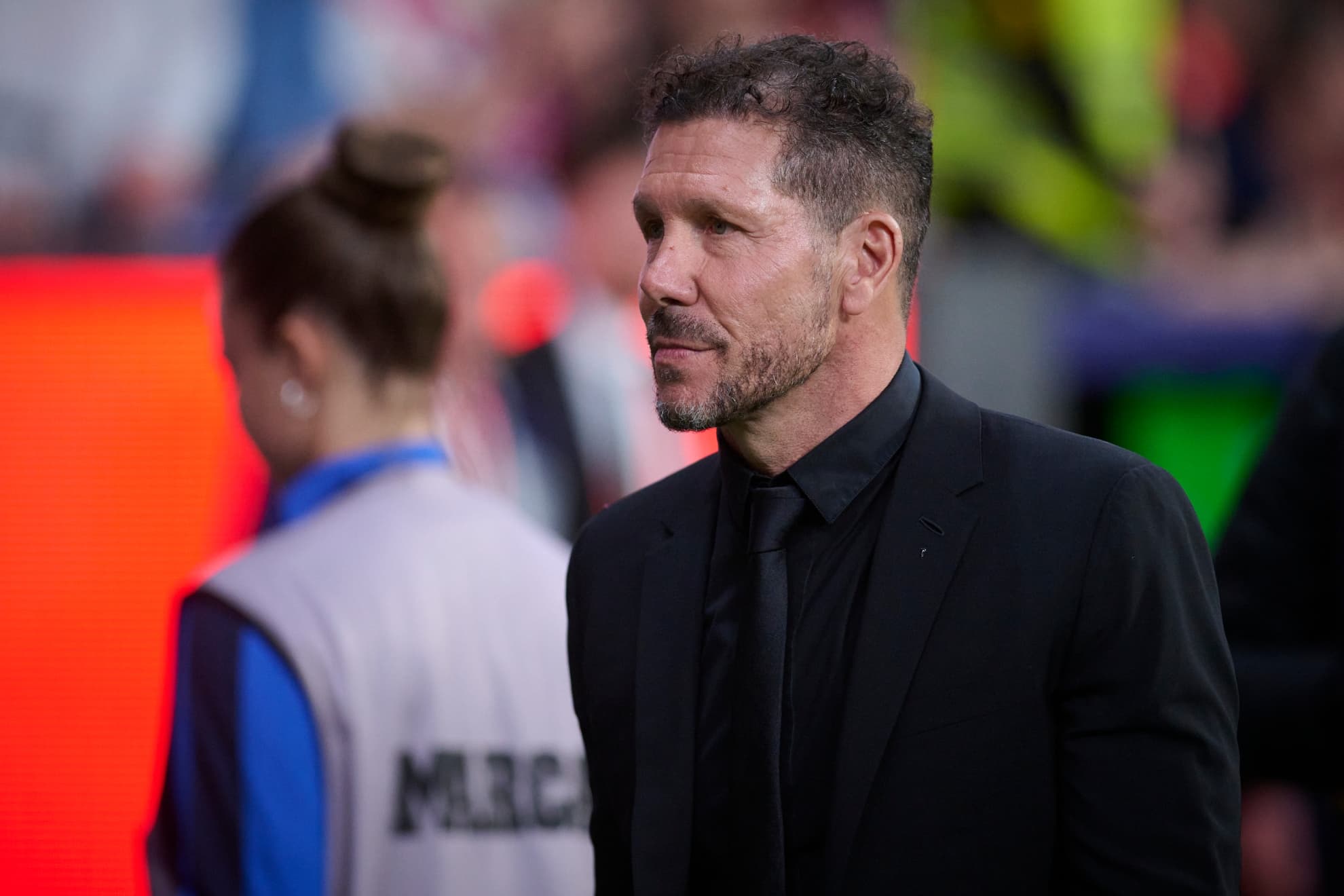 SIMEONE, ANTES DEL PARTIDO.