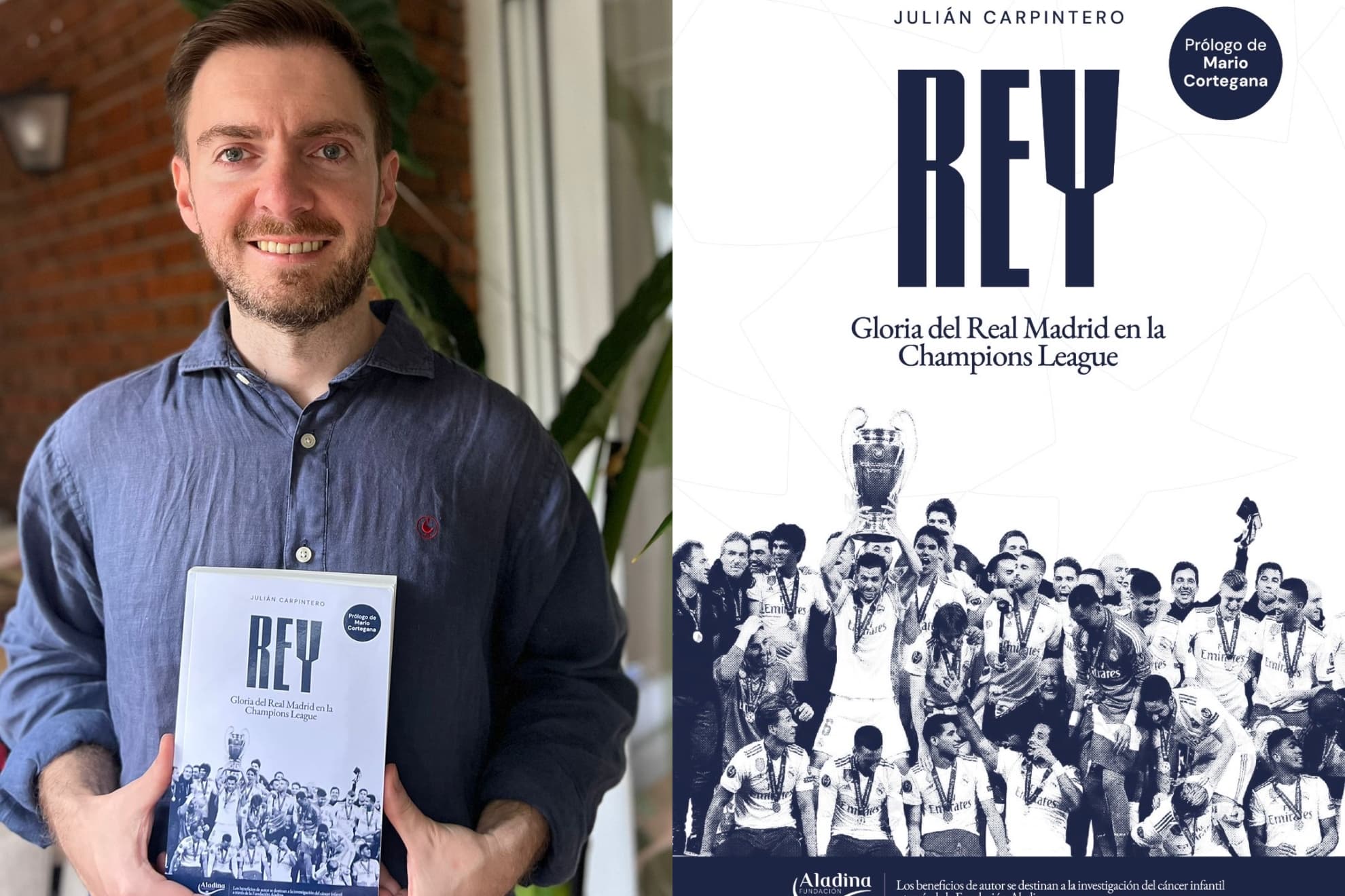 Julián Carpintero, con su libro.