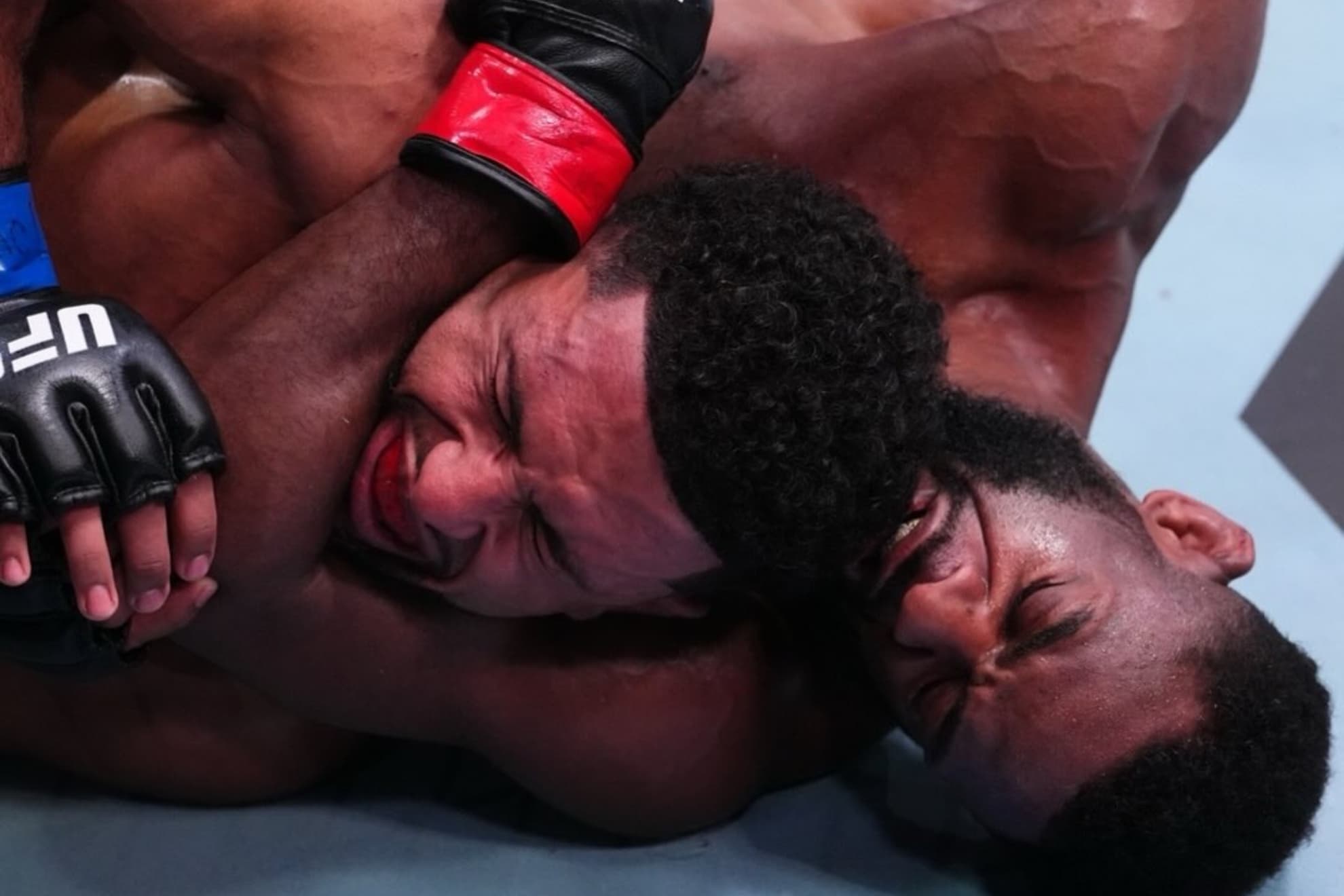 Aljamain Sterling intentando someter a Youssef Zalal.