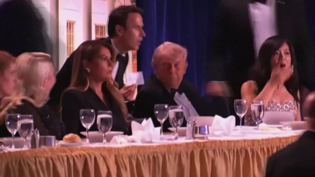 Melania Trump y Donald Trump, durante el intento de atentado en la Cena de corresponsales.
