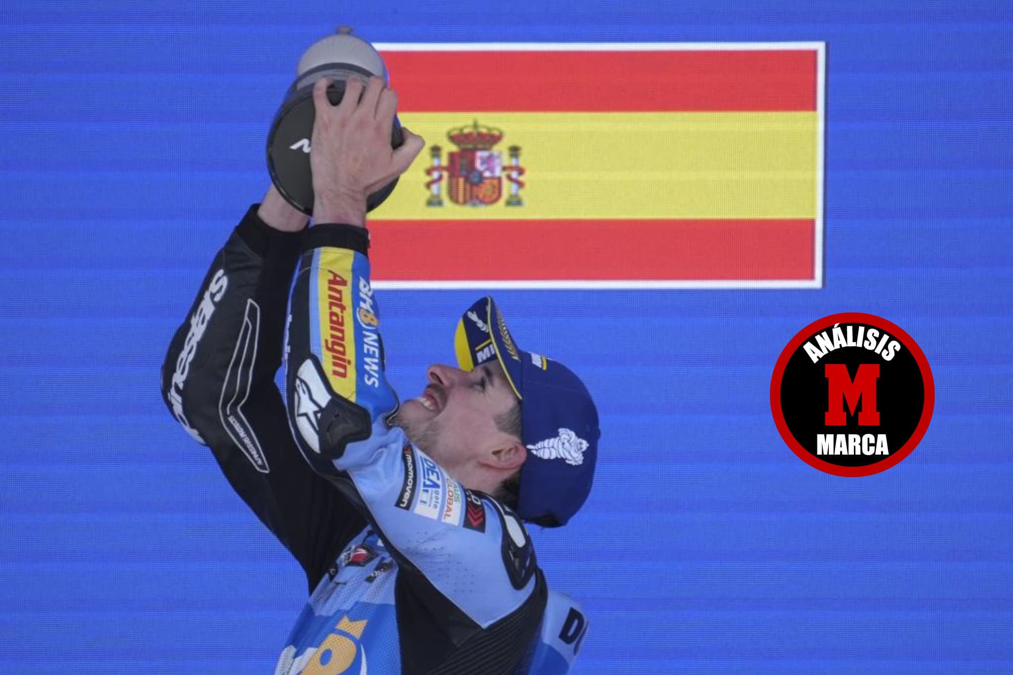 Álex Márquez, en el podio de Jerez.
