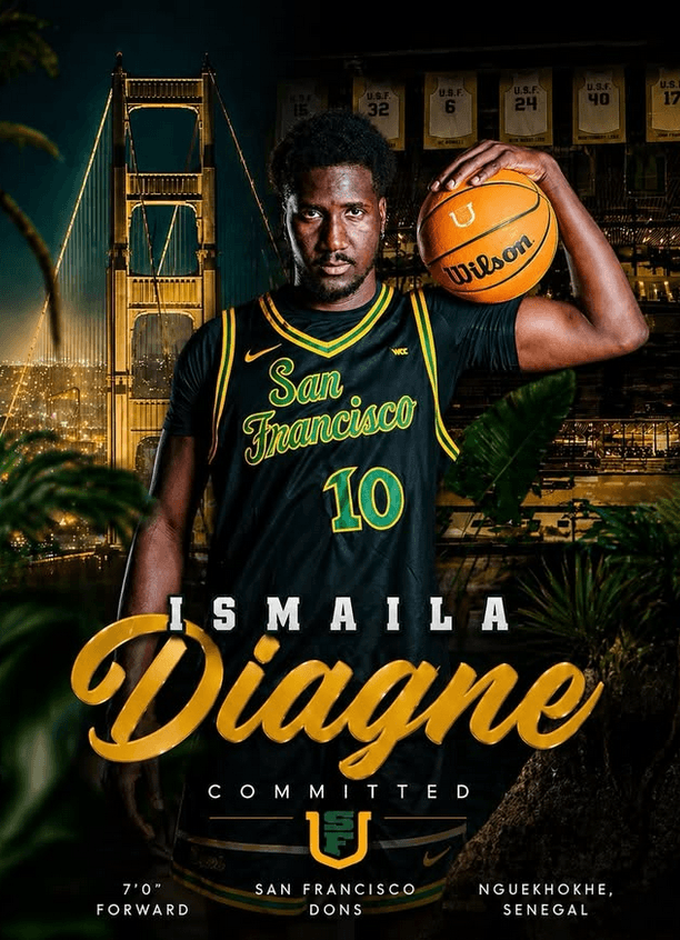 Ismaila Diagne anuncia que cambia Gonzaga por San Francisco en la NCAA