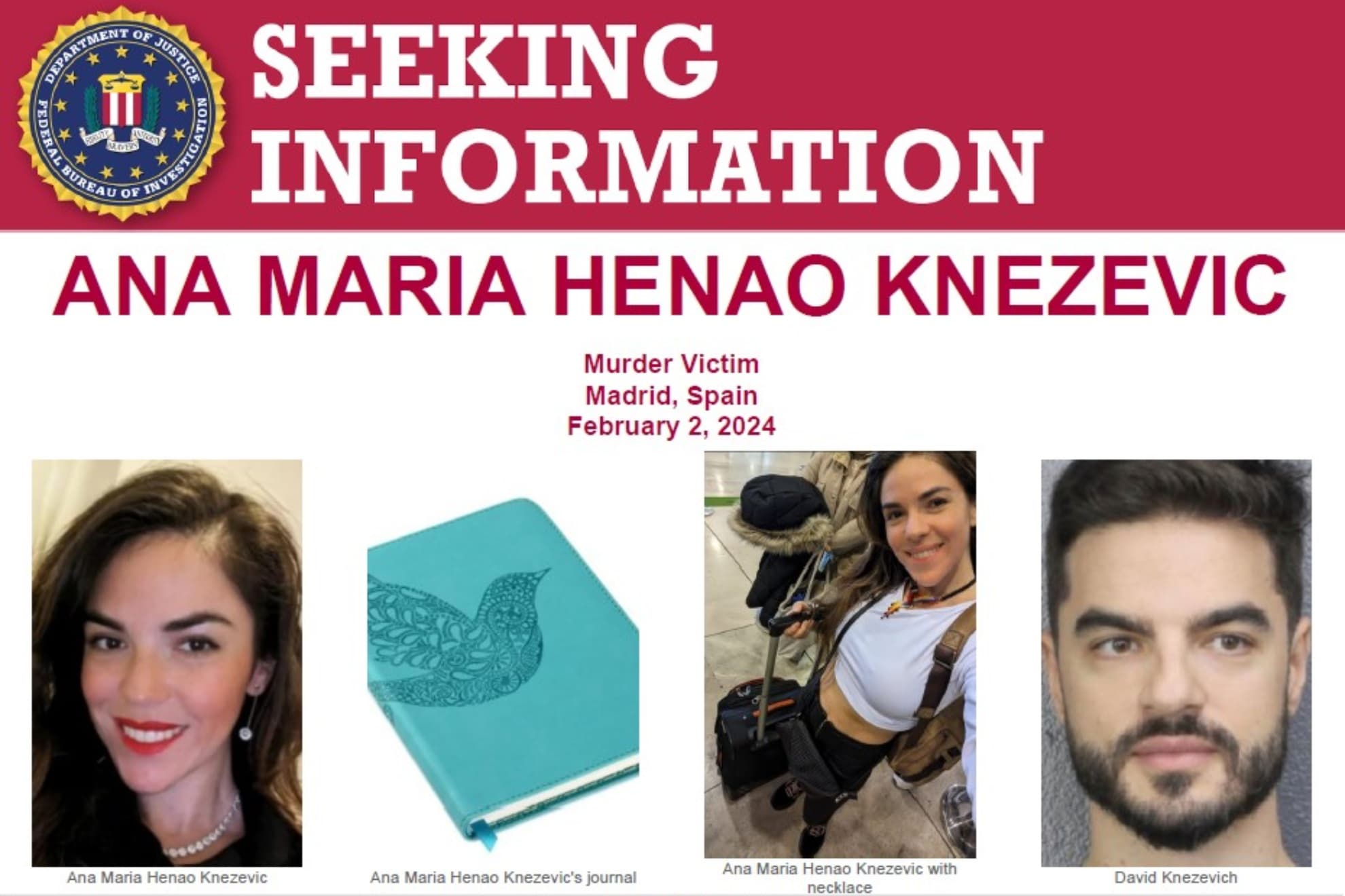 El FBI recompensa cualquier información sobre el paradero de Ana María Henao