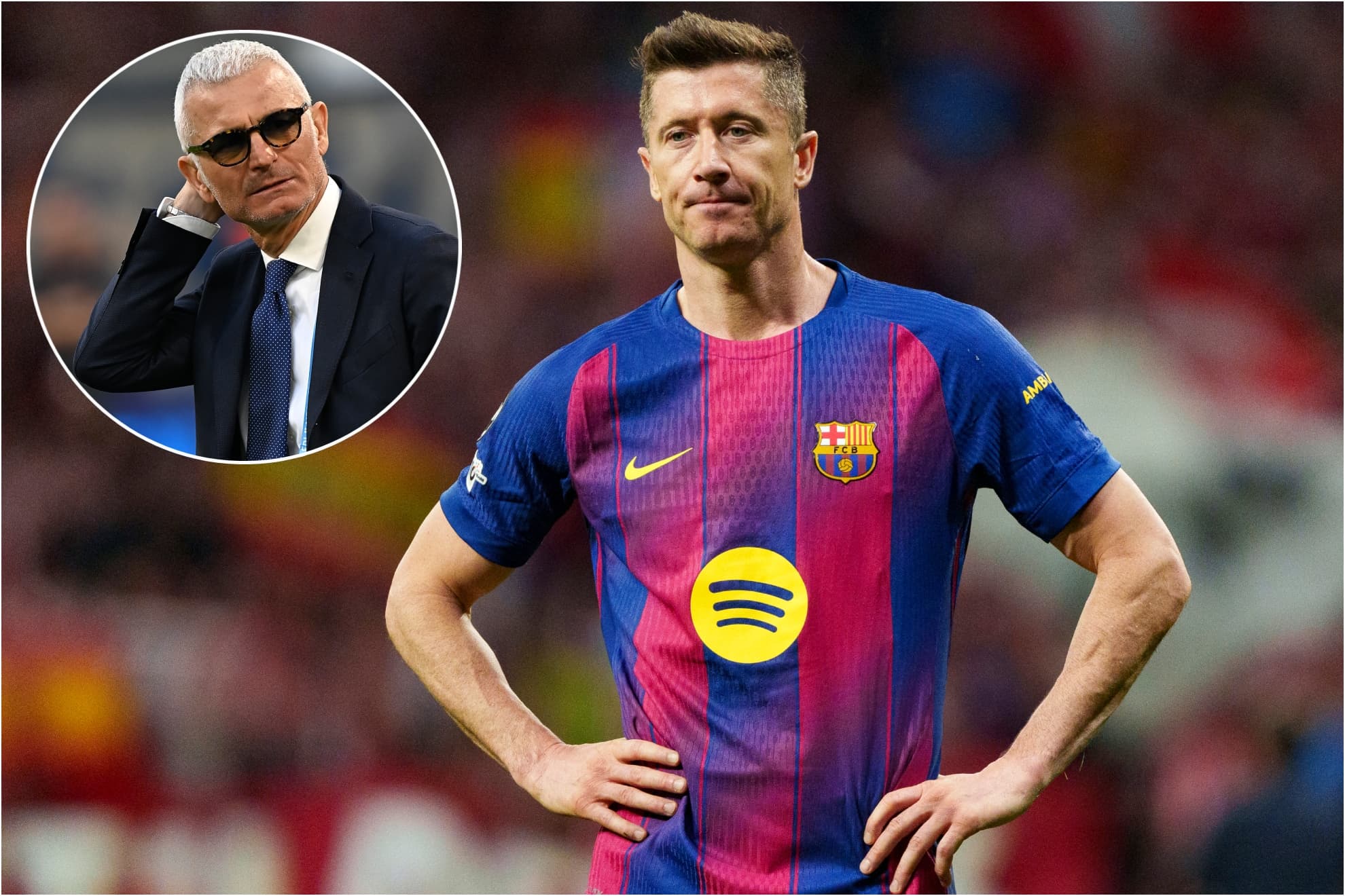 Lewandowski en Champions ante el Atlético de Madrid.