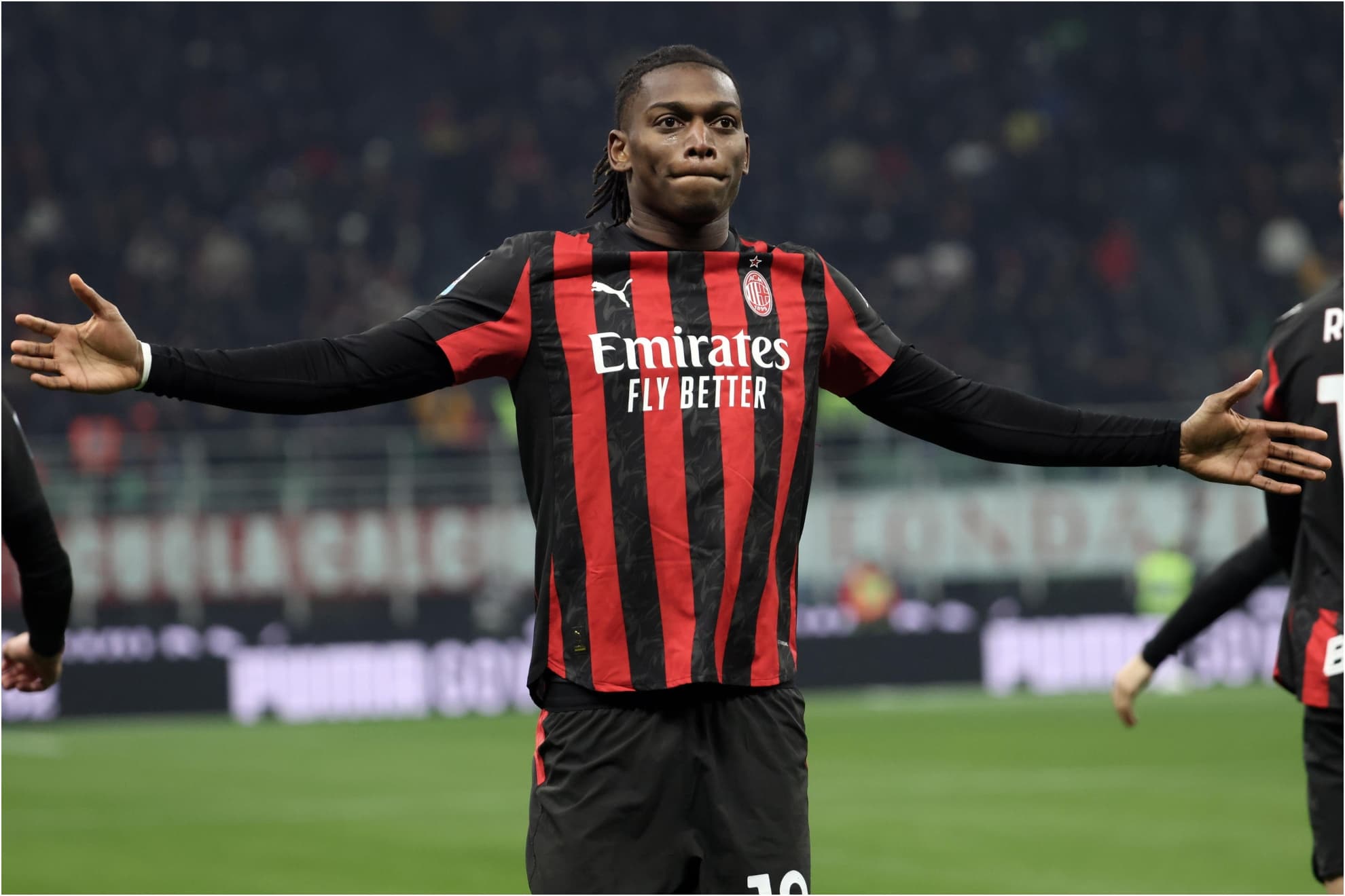 Rafa Leao en un partido de esta temporada con el Milan.