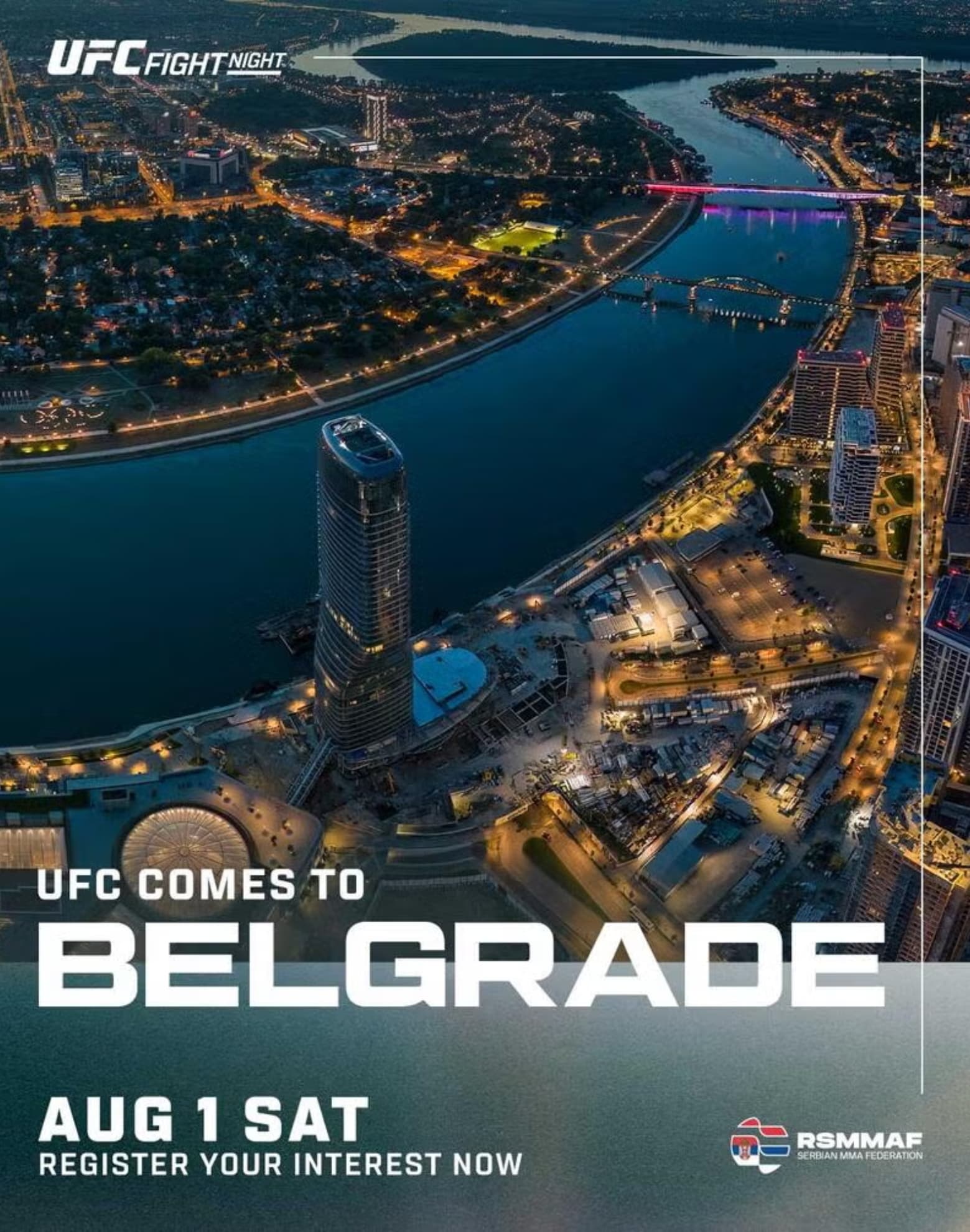 Cartel oficial de UFC Belgrado.