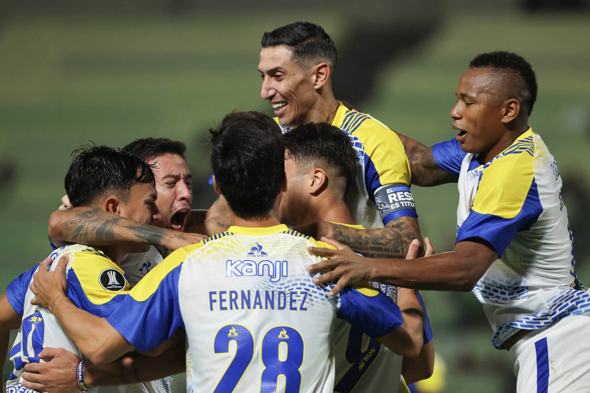 Di María celebra un gol de Rosario Central.