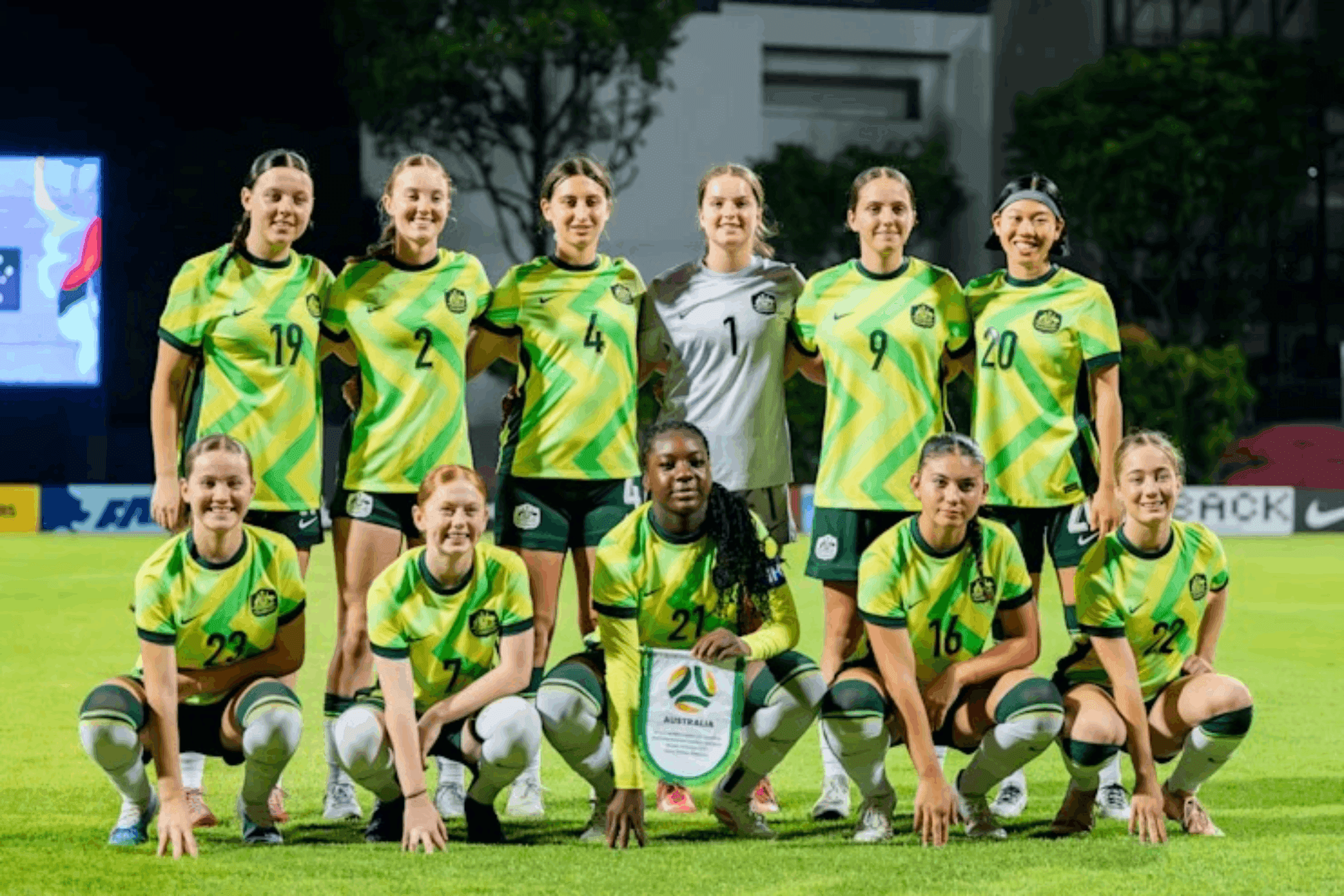 La selección juvenil femenina de Australia que se enfrentó a las Islas Marianas del Norte