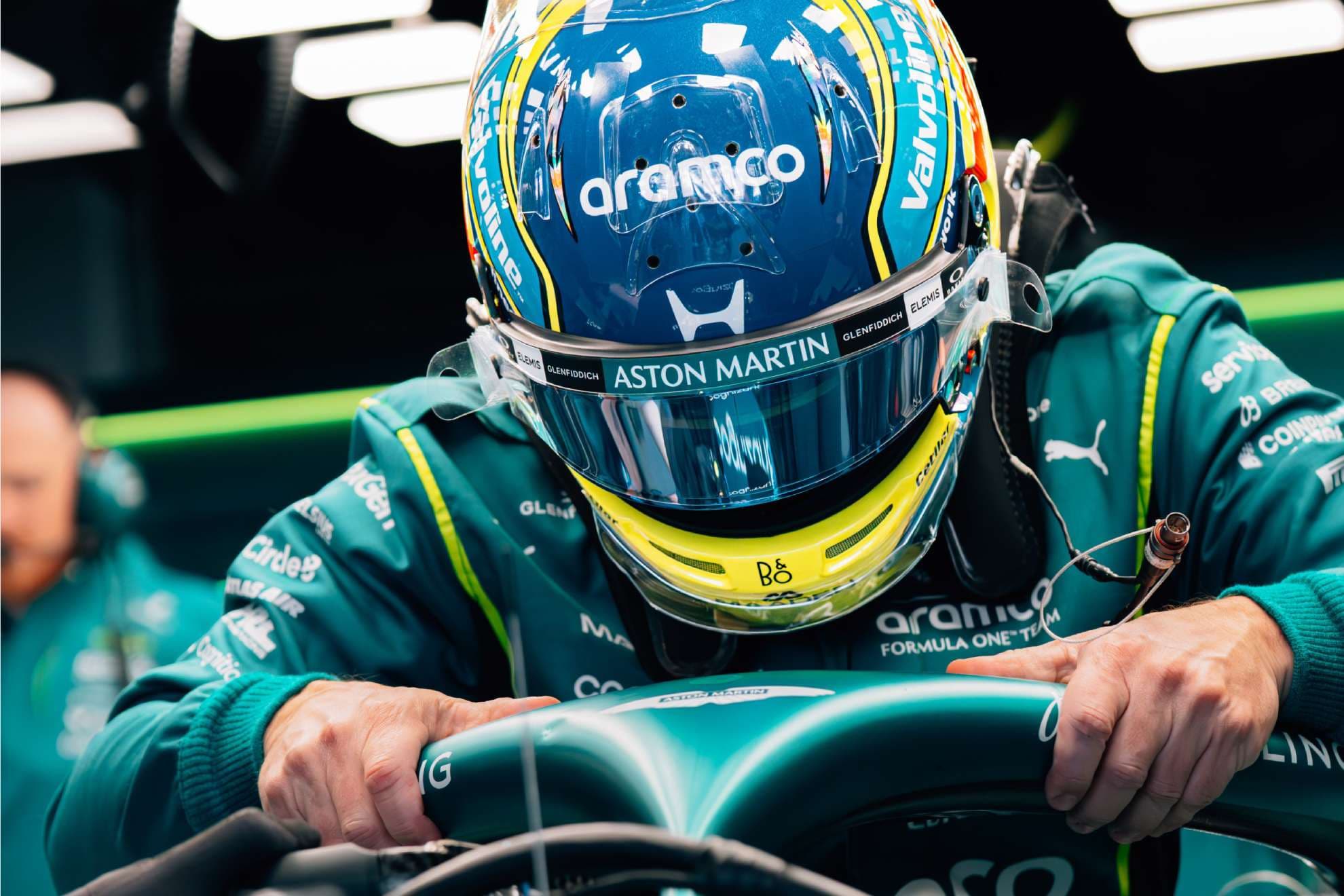 Alonso, en el ultimo GP con Aston Martin.