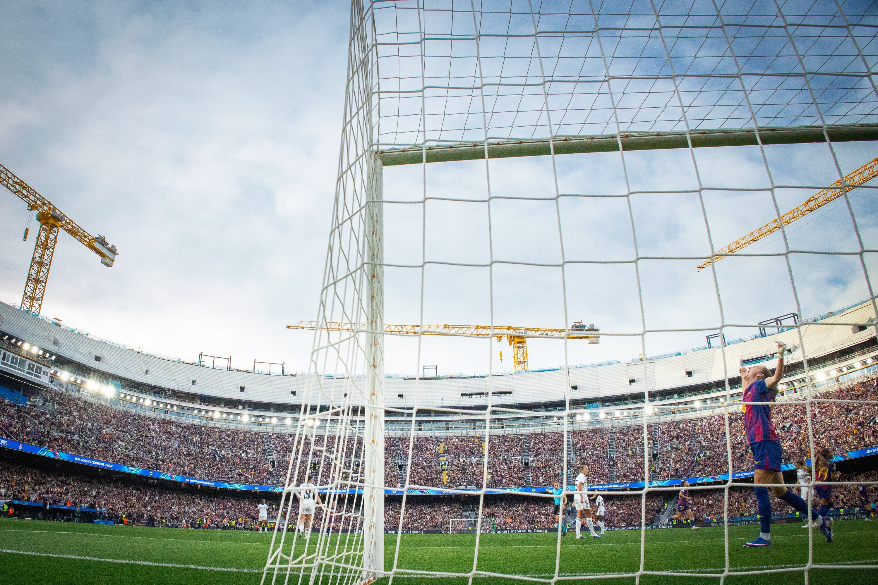 Caroline Graham celebra un gol ante el Real Madrid en el Camp Nou