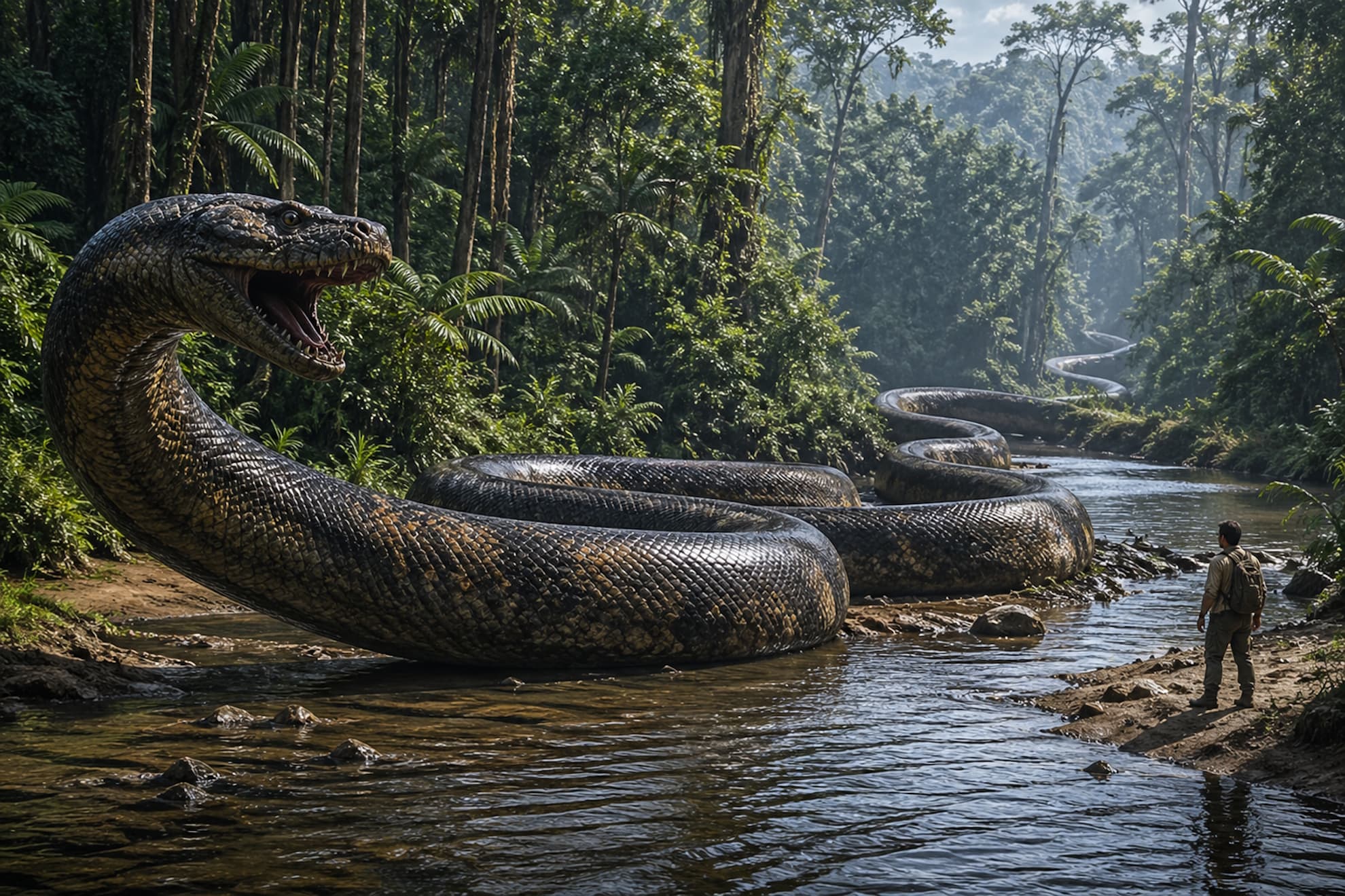 Representación de la serpiente Vasuki creada con Inteligencia Artificial.