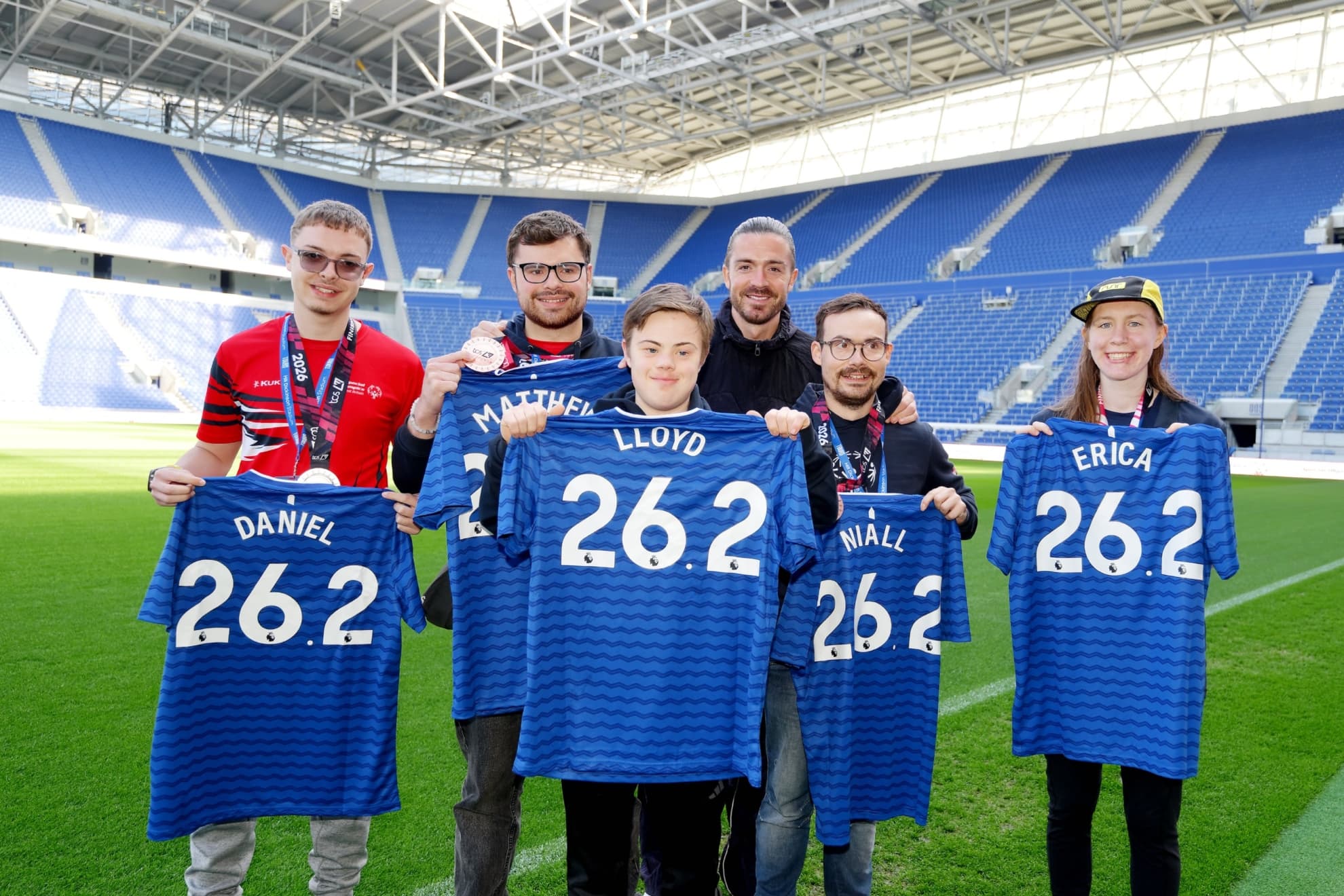 Jack Grealish, ejerciendo de embajador de Special Olympics Great Britain.