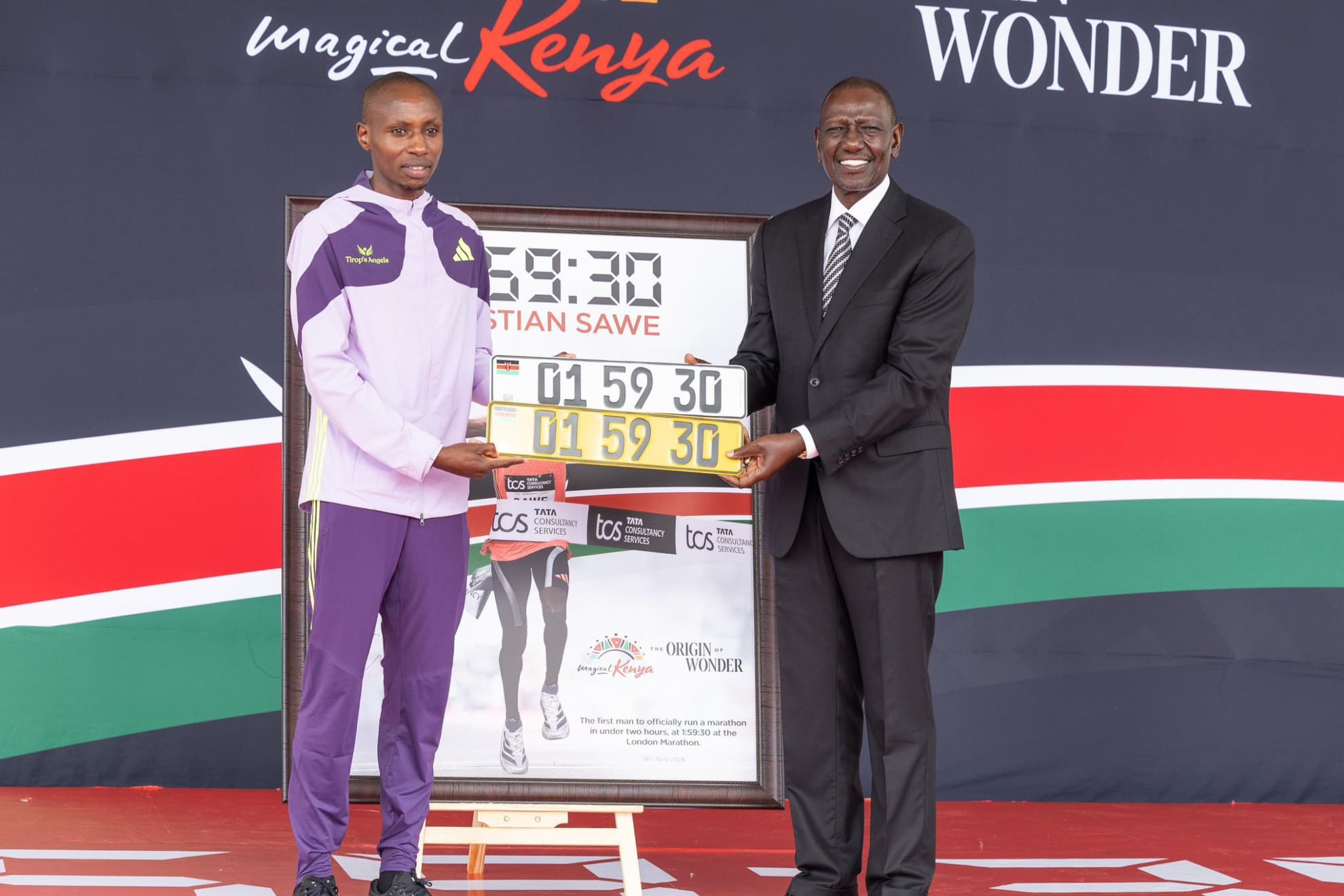 Sawe, con la matrícula con el récord para su coche.