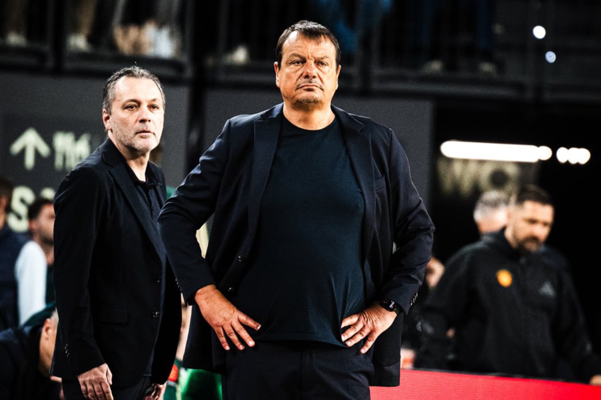 Ergin Ataman en el partido del Roig Arena.