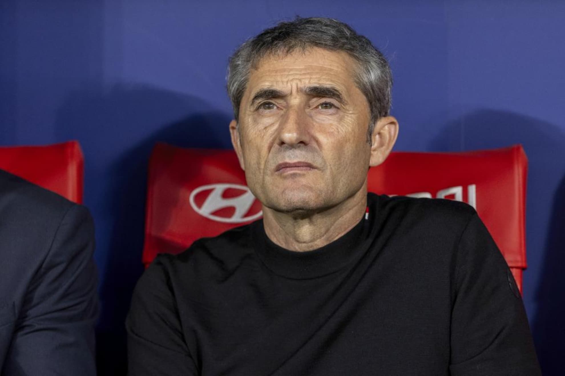 Valverde, en el banquillo en un partido del Athletic.