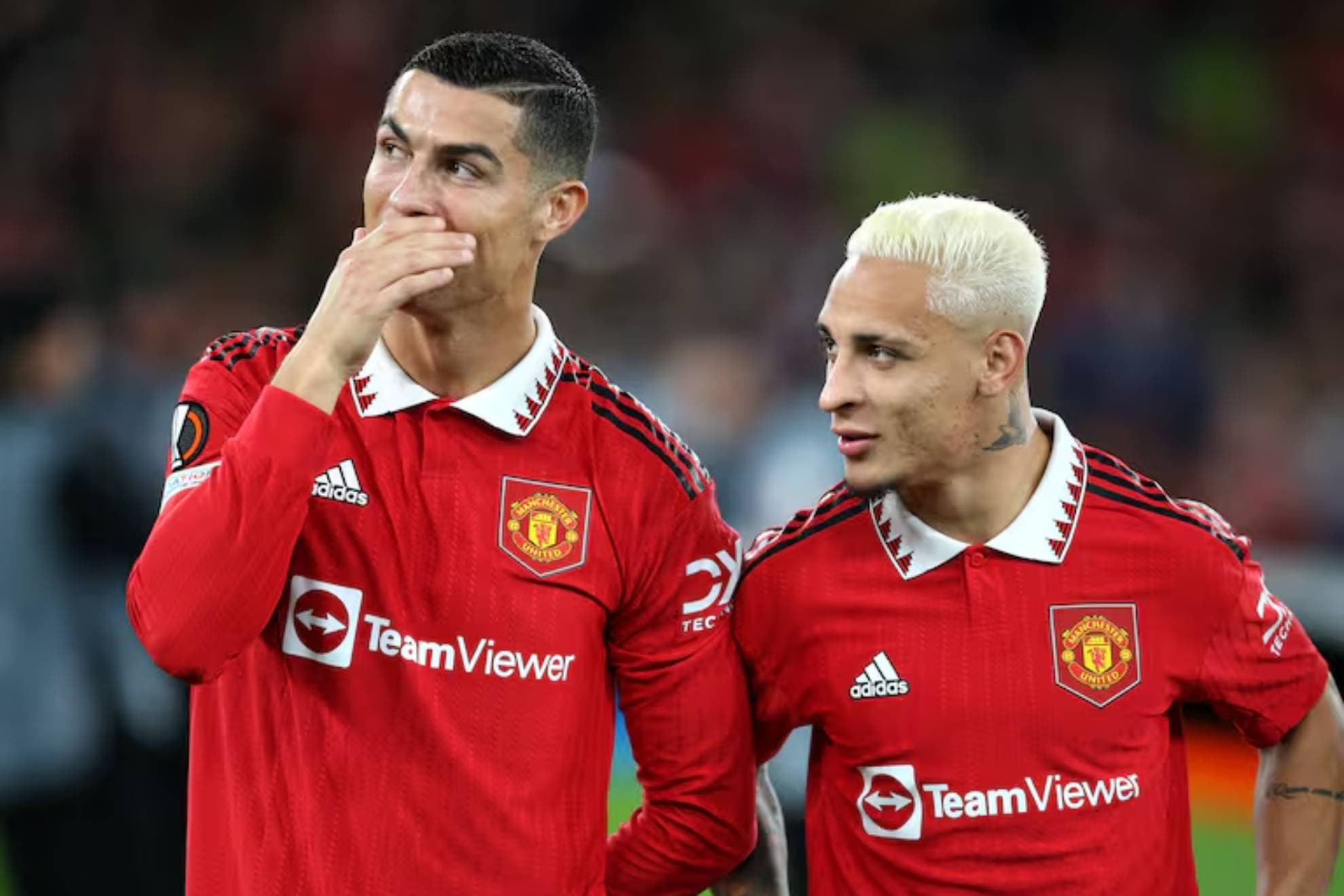Antony y Ronaldo, con el Manchester United.