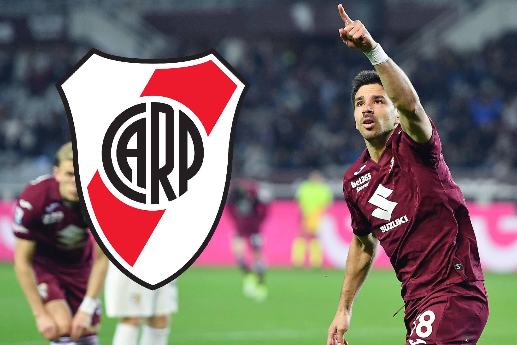 Giovanni Simeone celebrando un gol con el Torino.