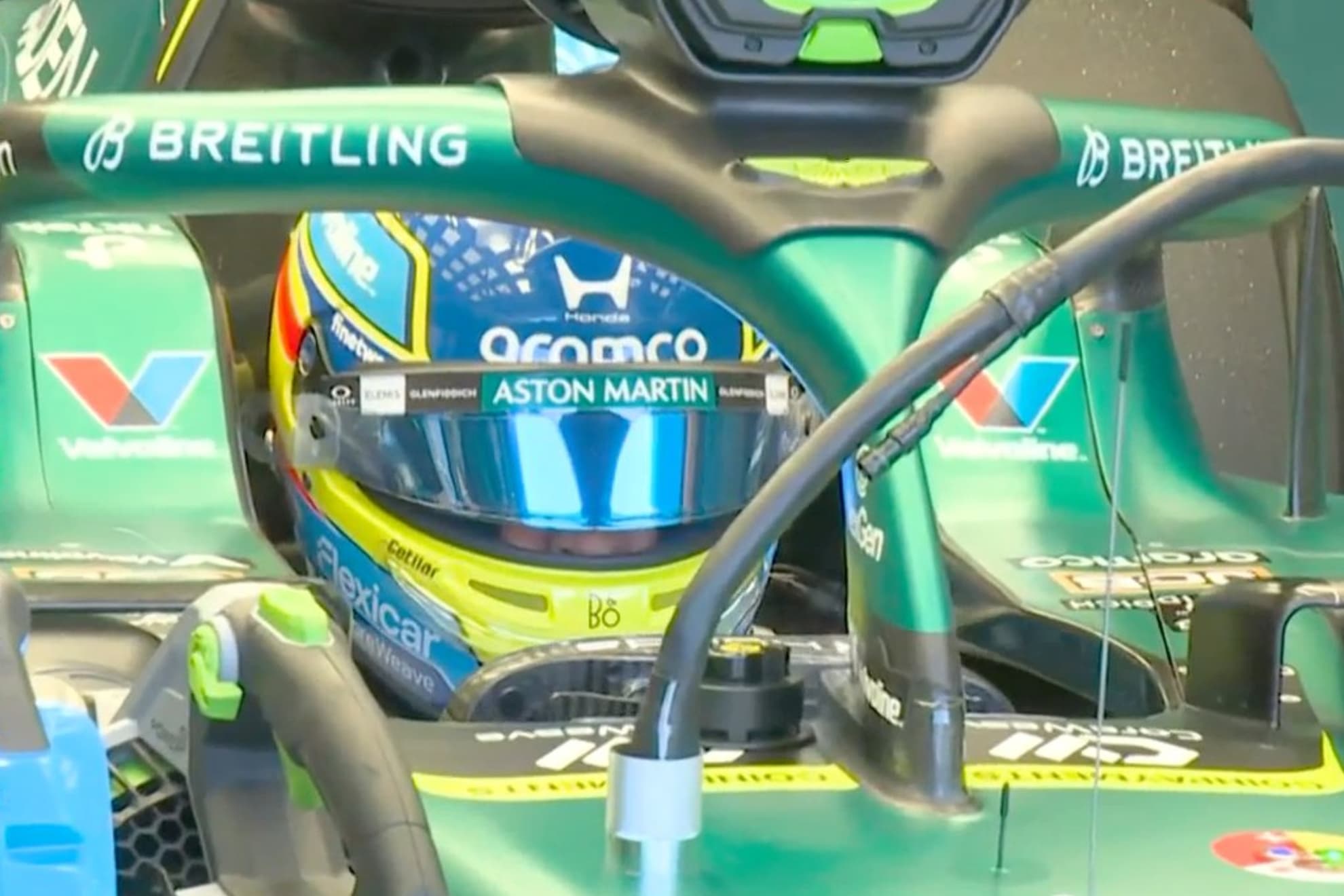 Alonso, en el coche.