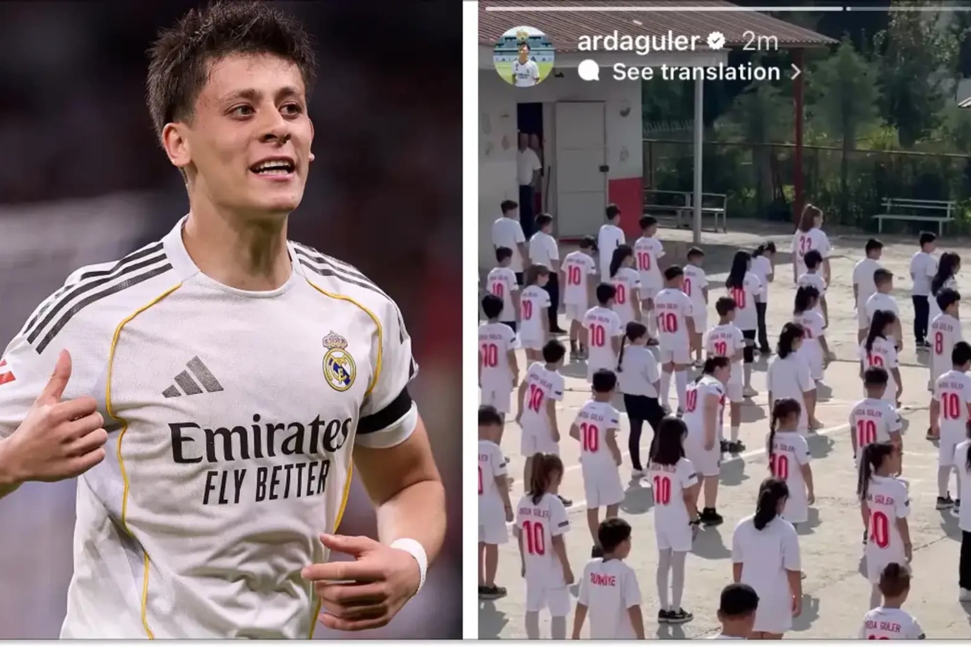 Guler, compartiendo el vídeo en redes.