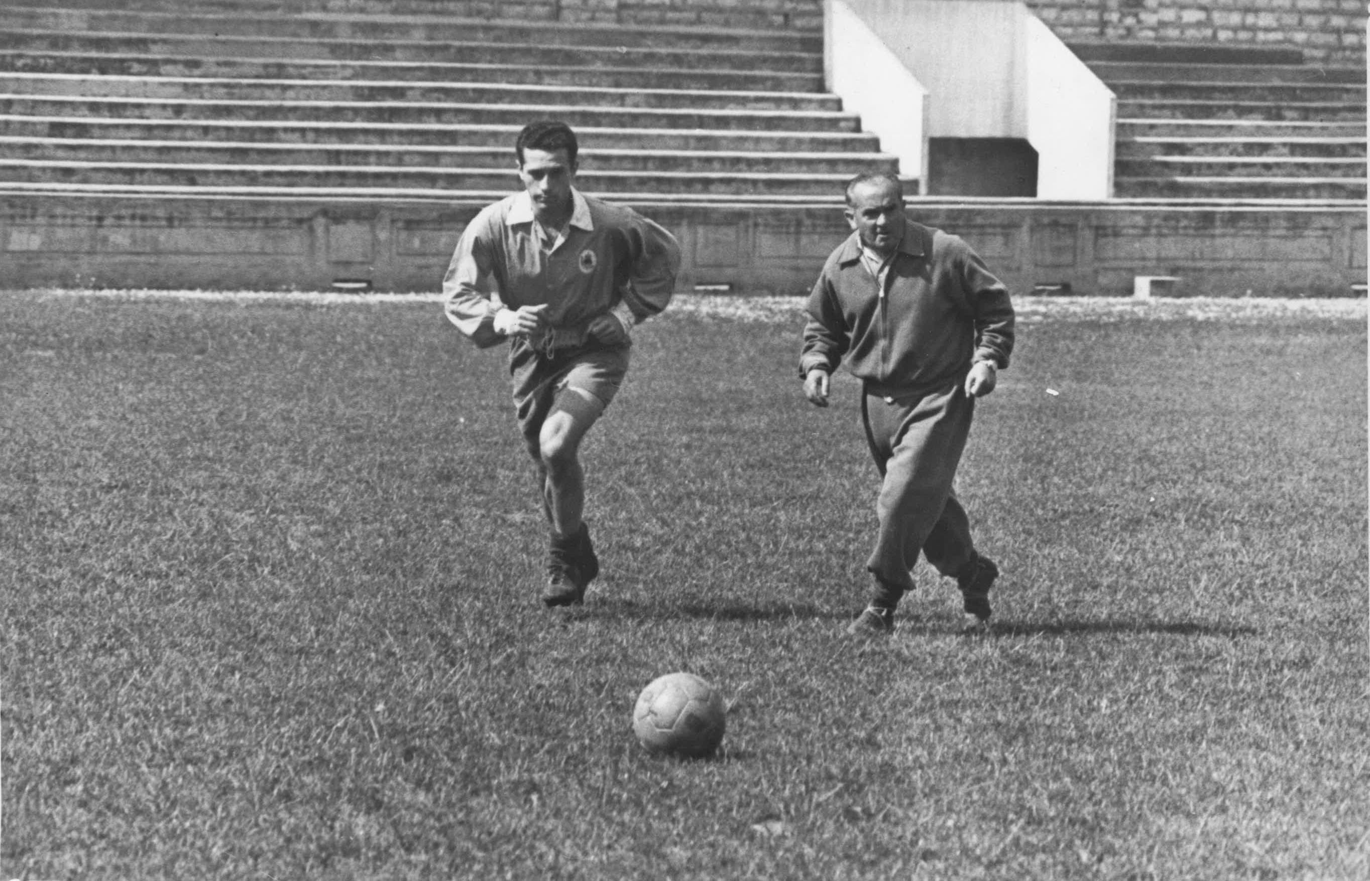 Marcet y Benito Díaz, en un entrenamiento de la selección.