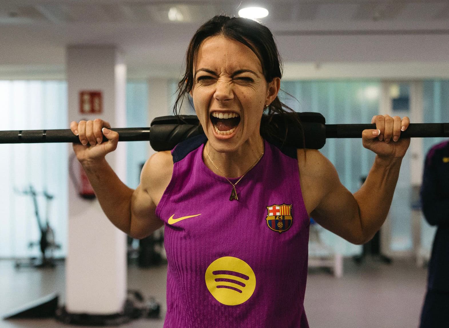 Aitana Bonmatí, durante un entrenamiento en el gimnasio