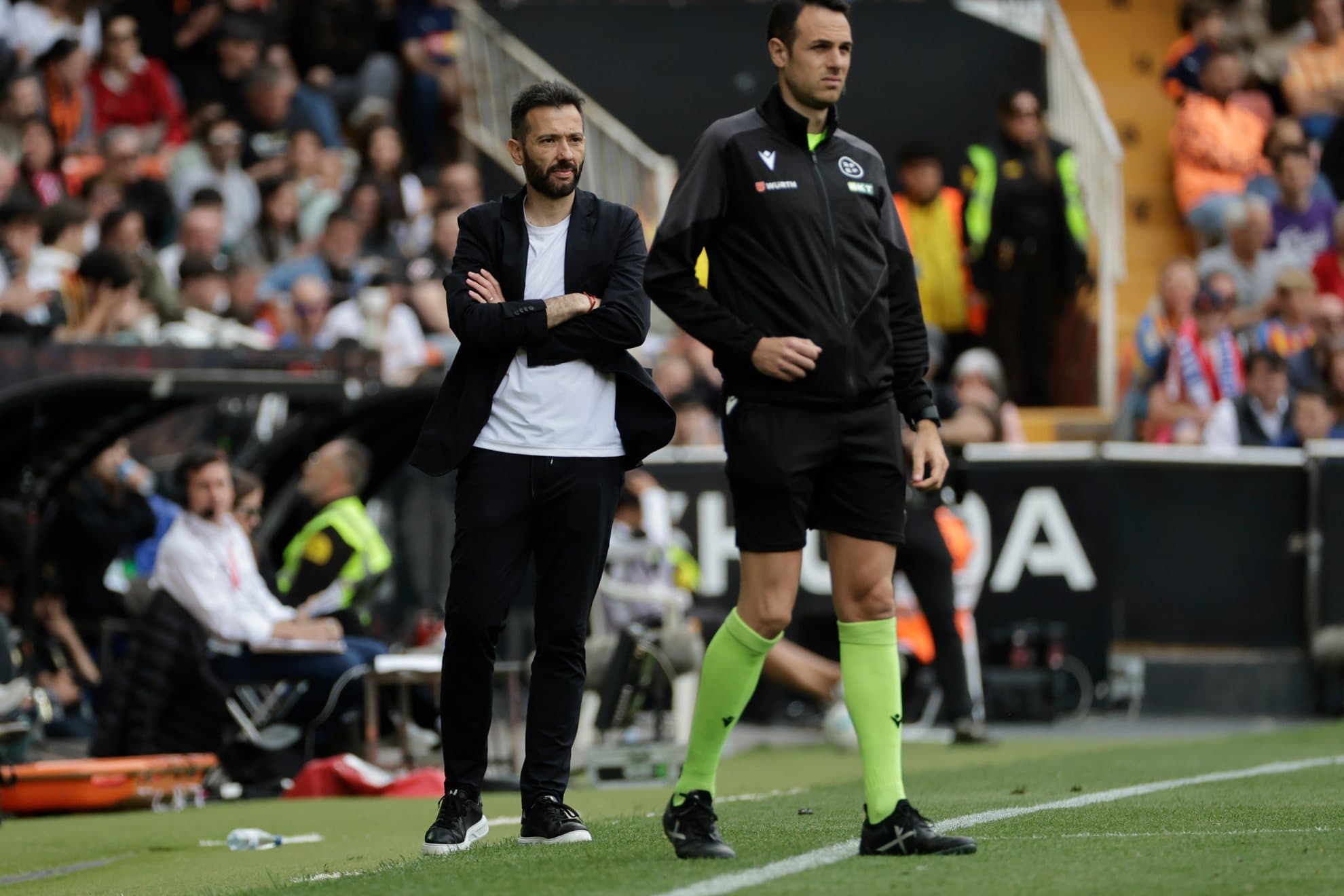 Corberán, durante el partido contra el Atlético.