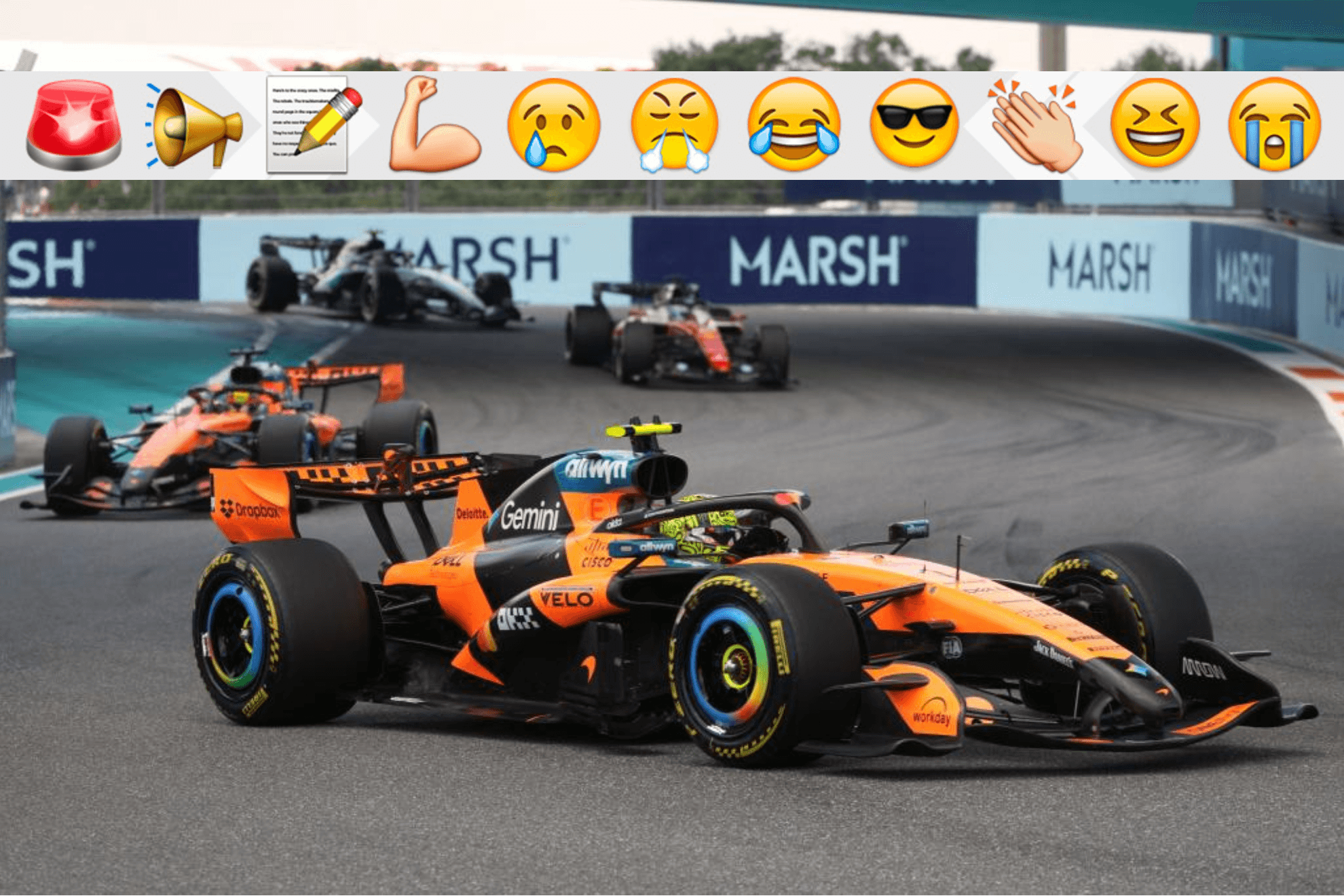 Norris comanda al grupo en la carrera sprint de Miami.