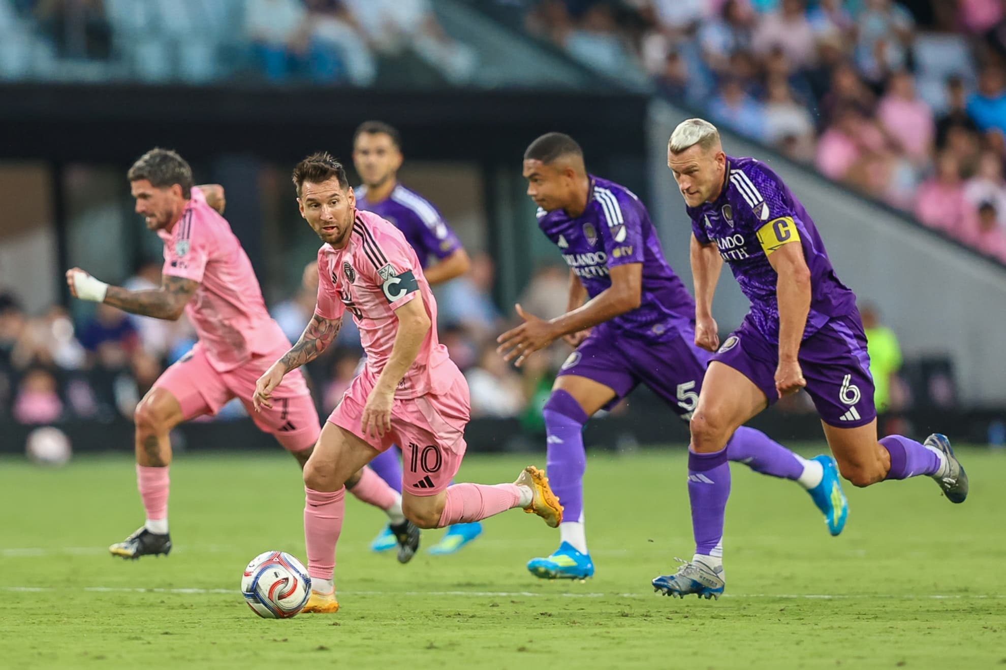 Messi, en una acción del partido.
